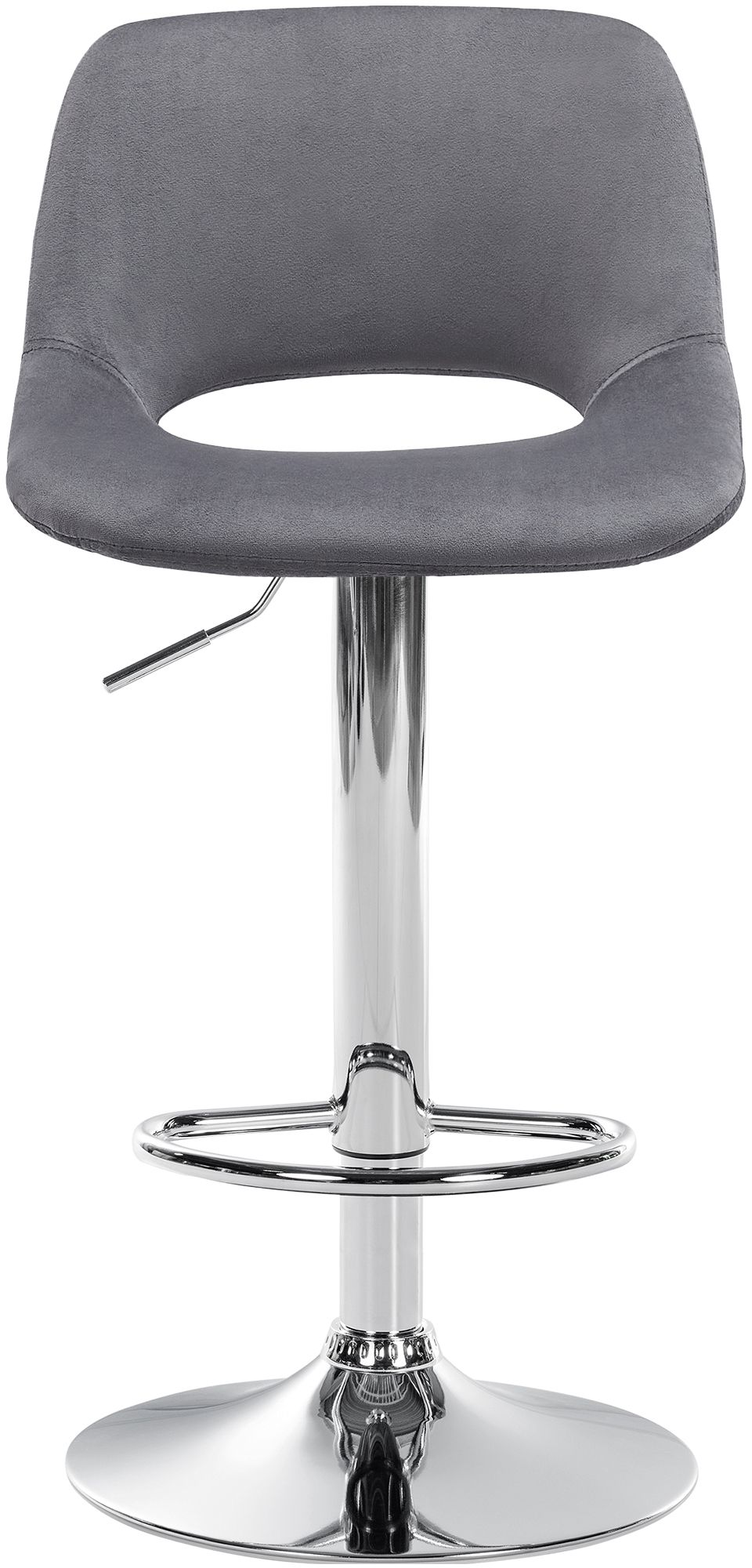 Barhocker Camden Samt chrom, dunkelgrau