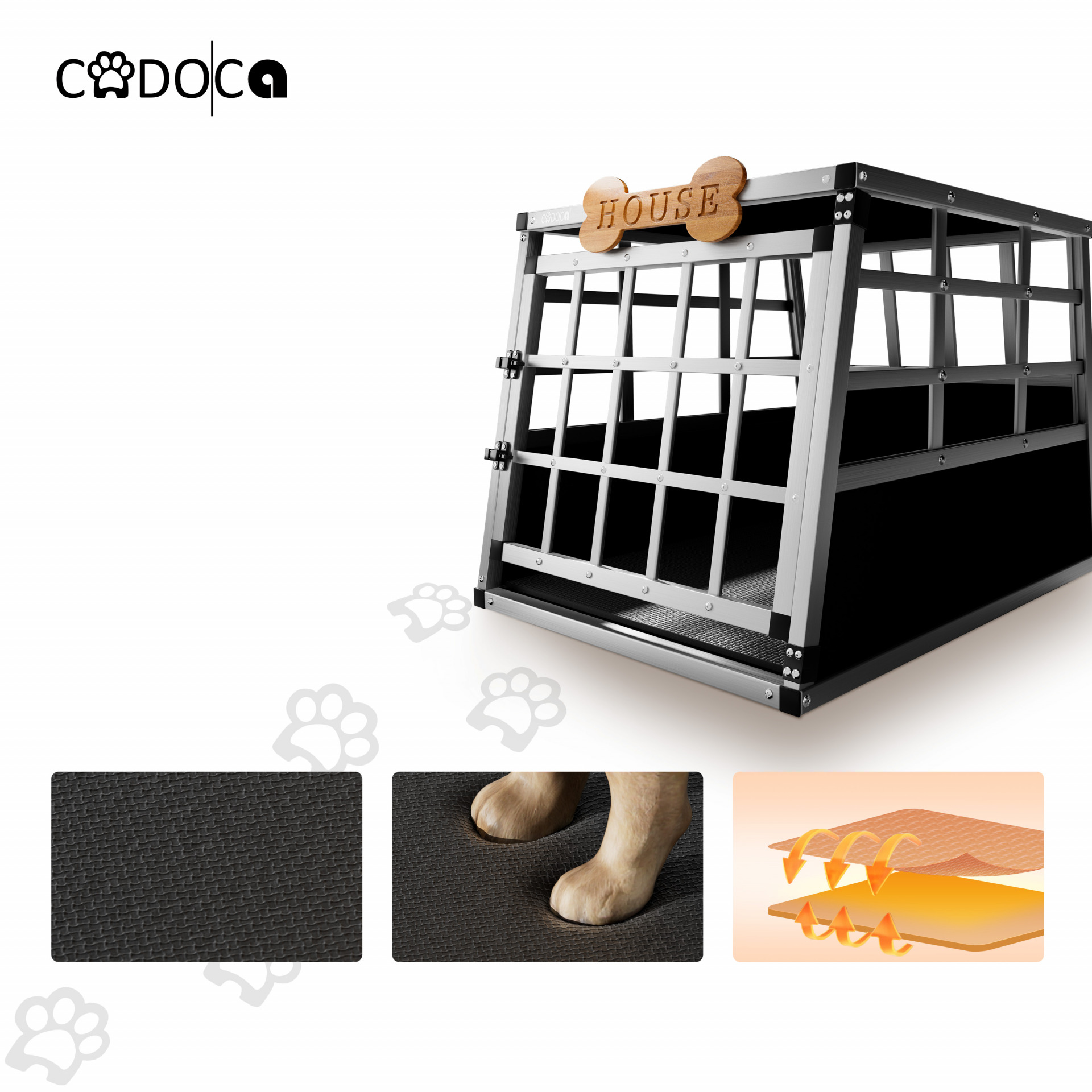 Hundetransportbox L Alu 90x66x72cm