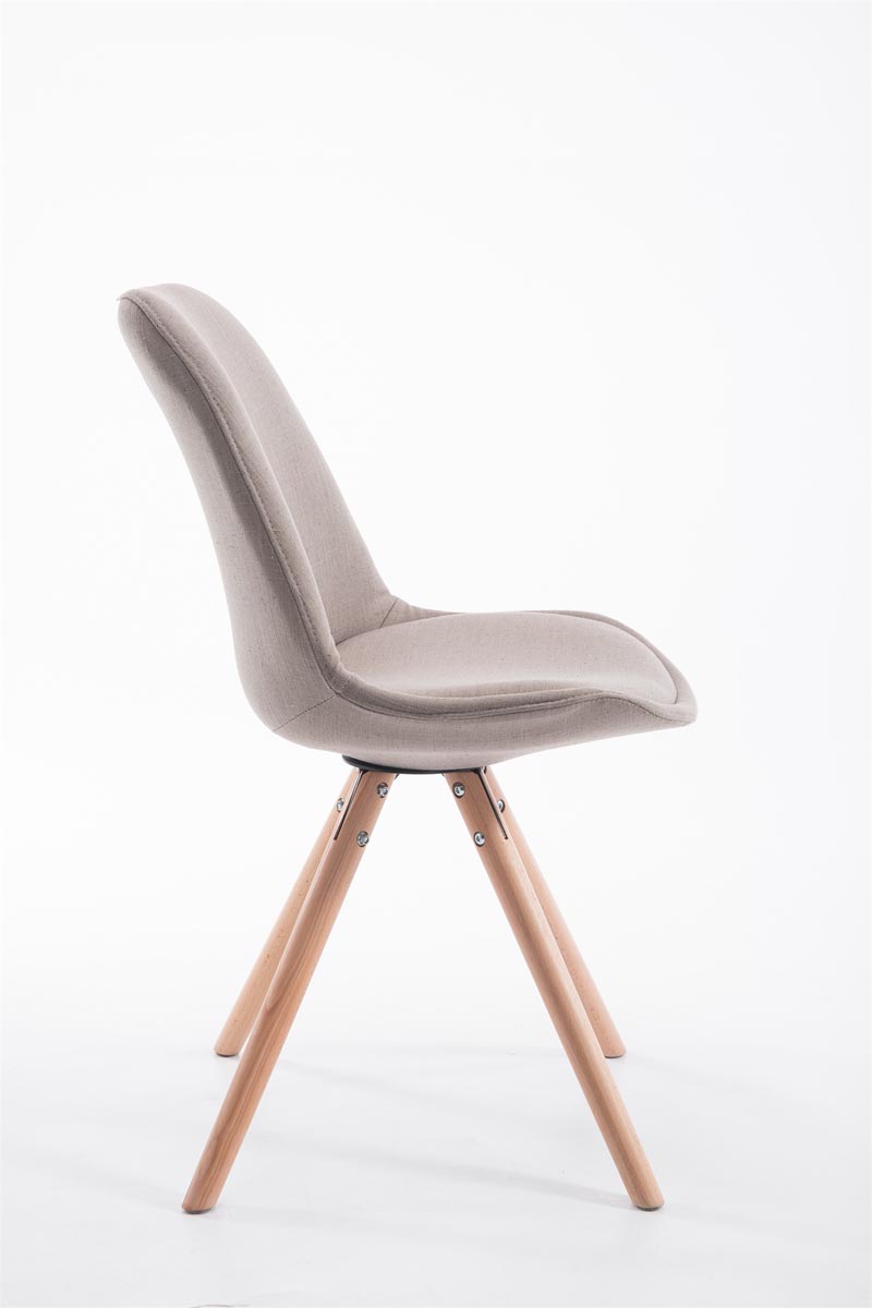 Besucherstuhl Toulouse Stoff Natura Rund, taupe