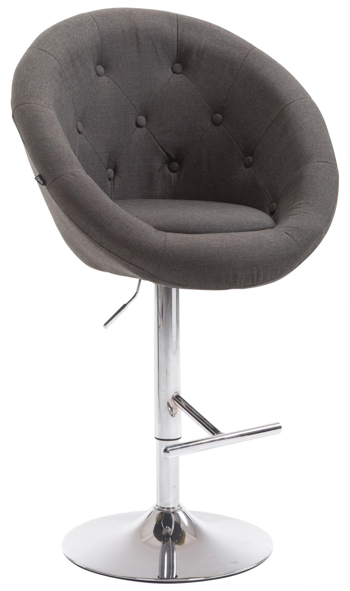 Barhocker London V2 Stoff chrom, dunkelgrau
