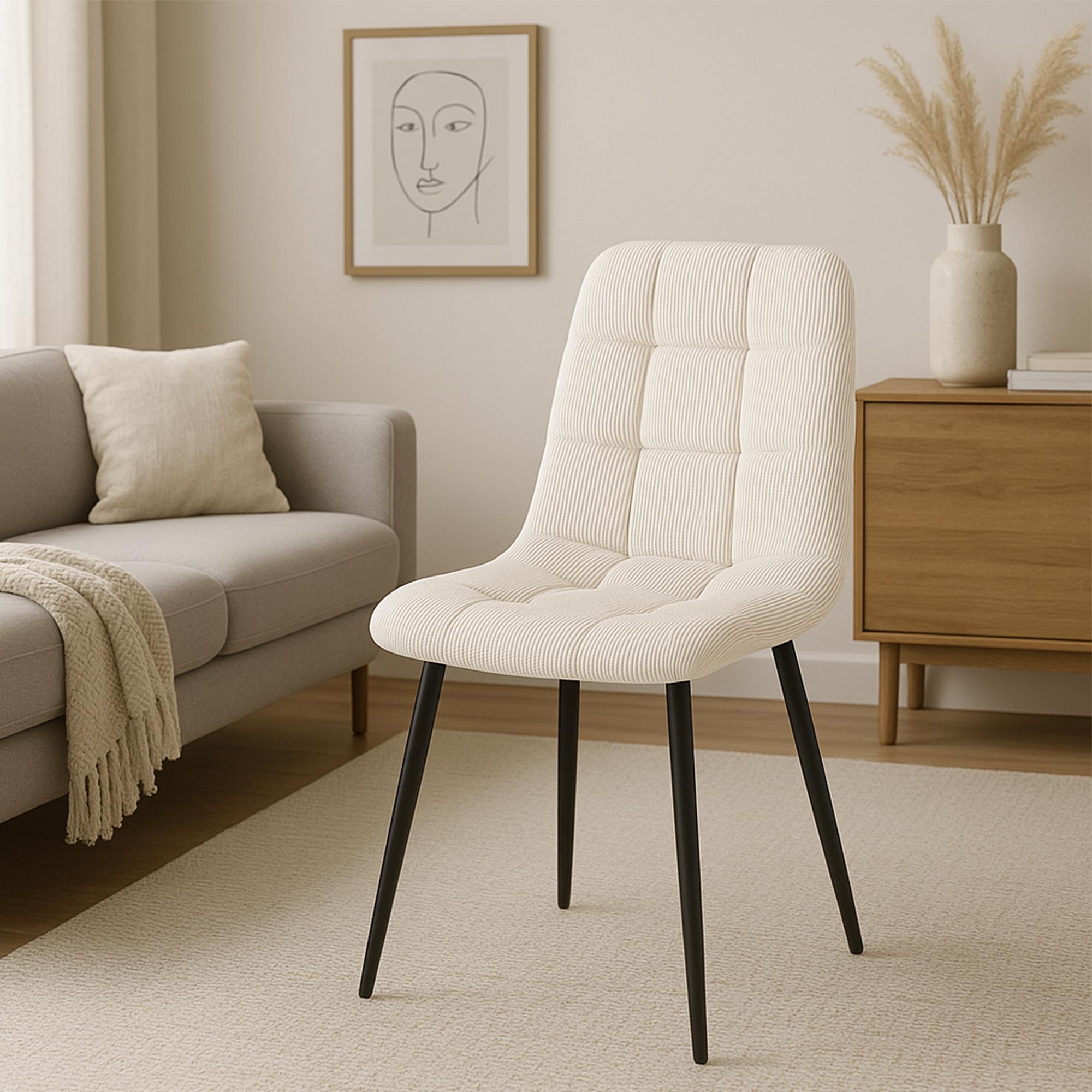 Esszimmerstuhl Antibes Cord, creme