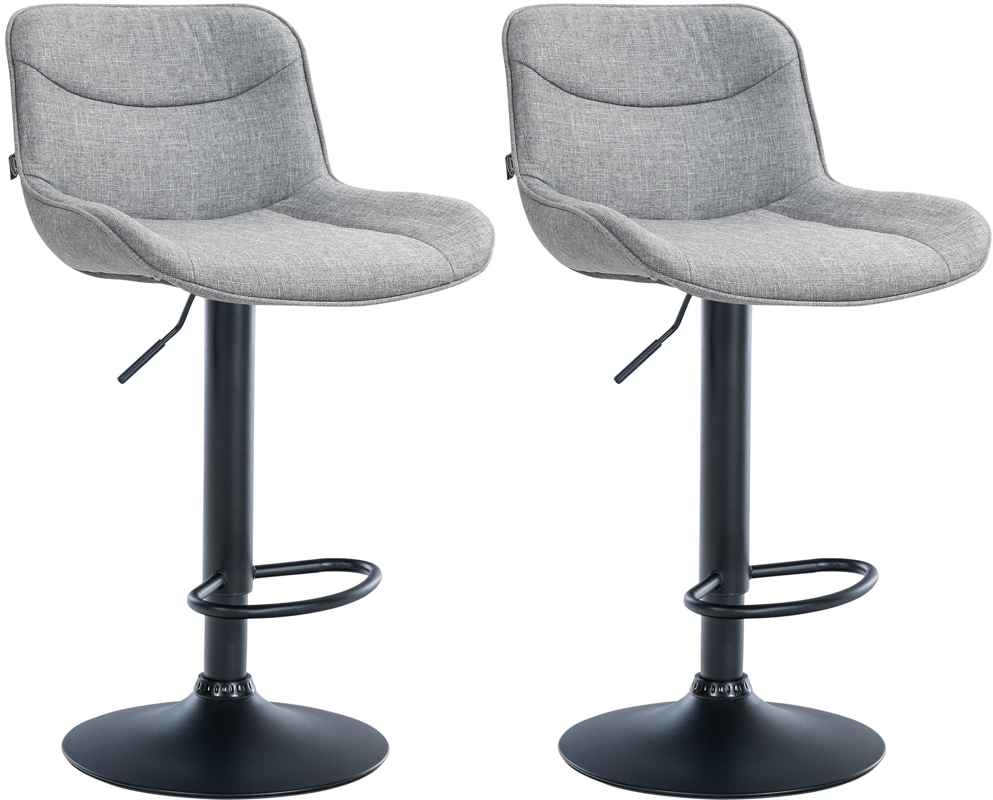 2er Set Barhocker Vonore Stoff schwarz, grau
