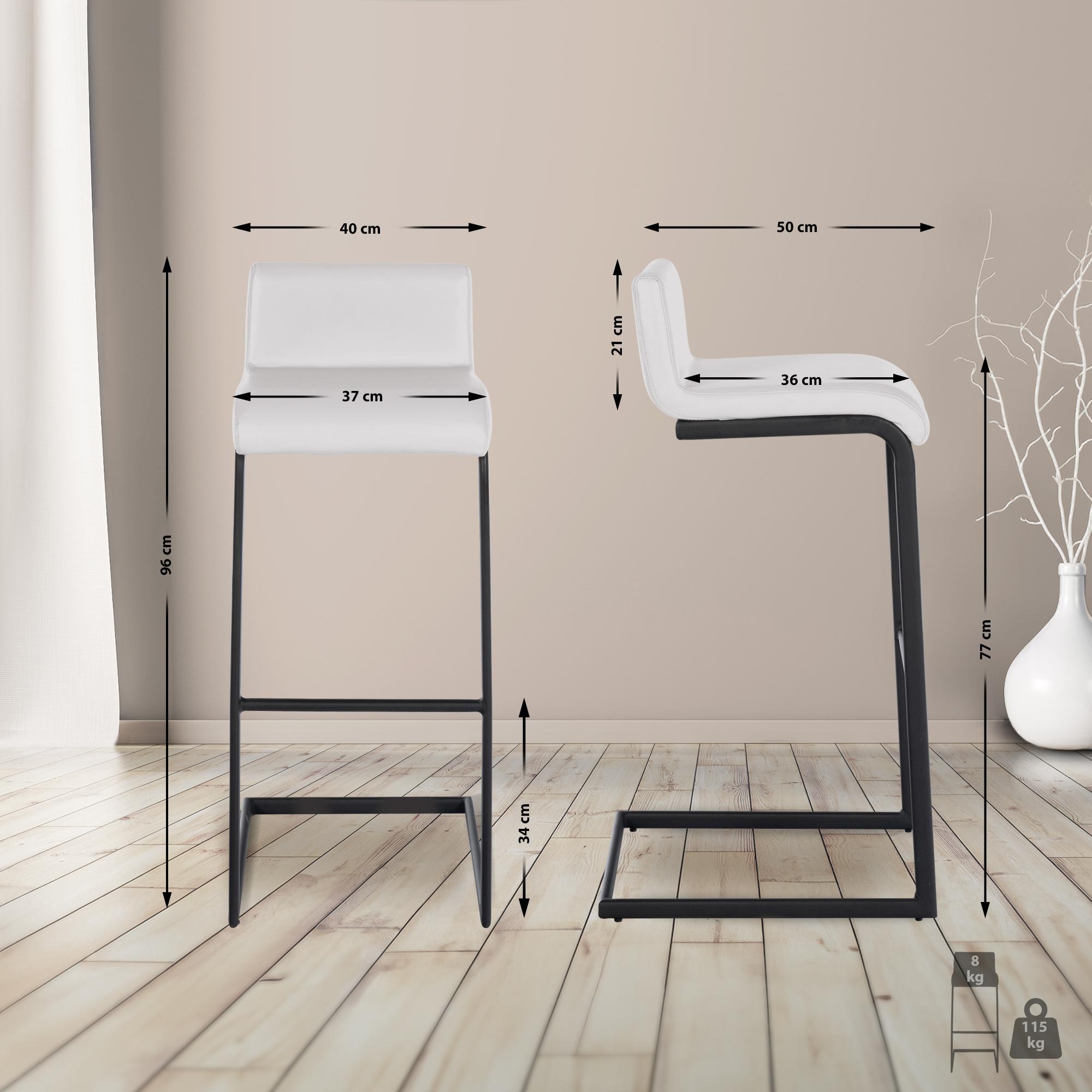 Barhocker Newport Kunstleder B, weiß