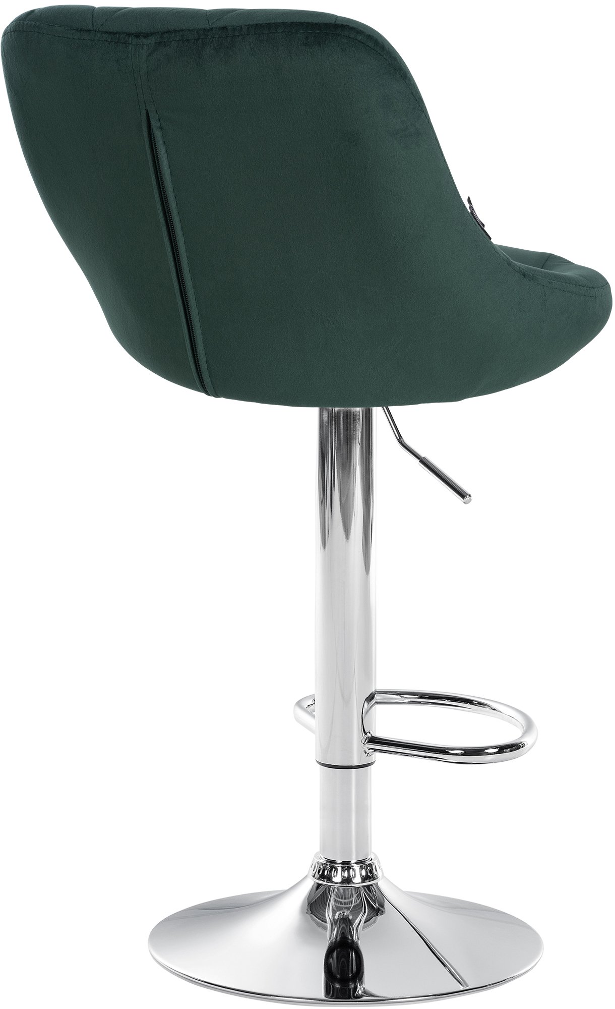 2er Set Barhocker Lazio Samt chrom, dunkelgrün