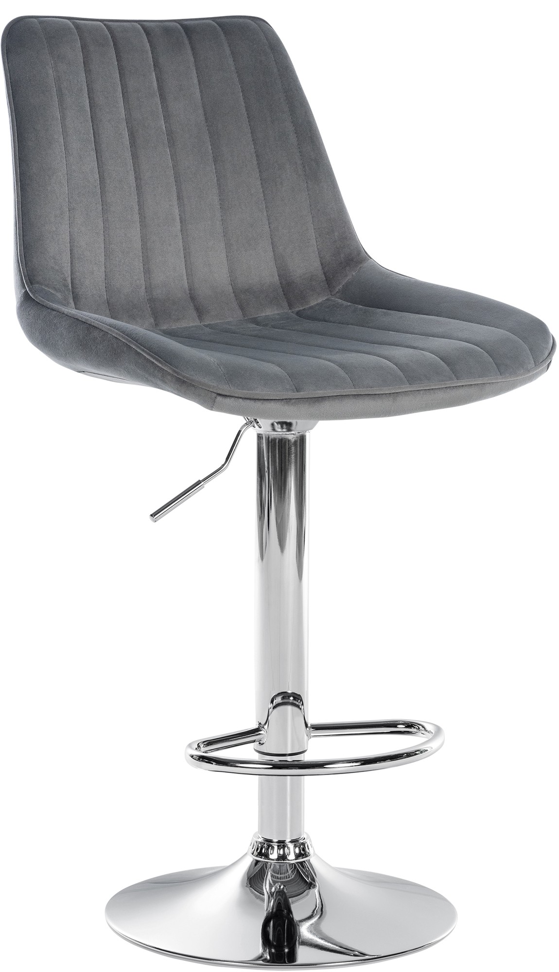 Barhocker Toni Samt chrom, dunkelgrau