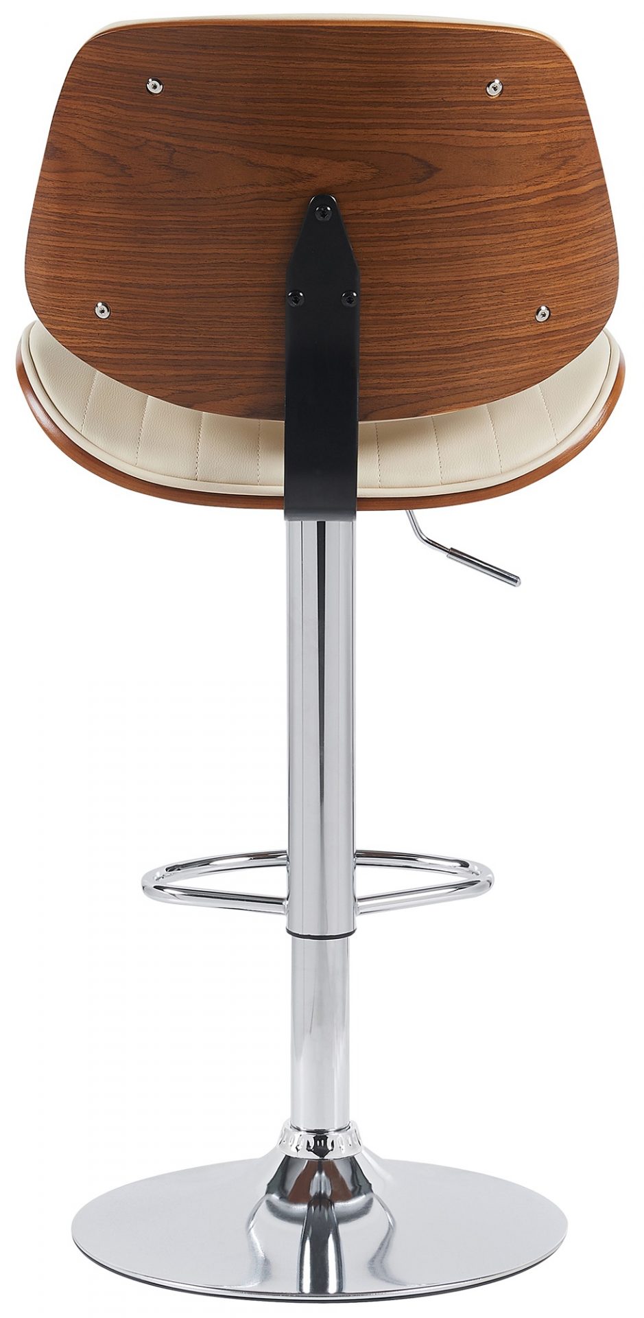 Barhocker Clawson Kunstleder chrom, walnuss/creme
