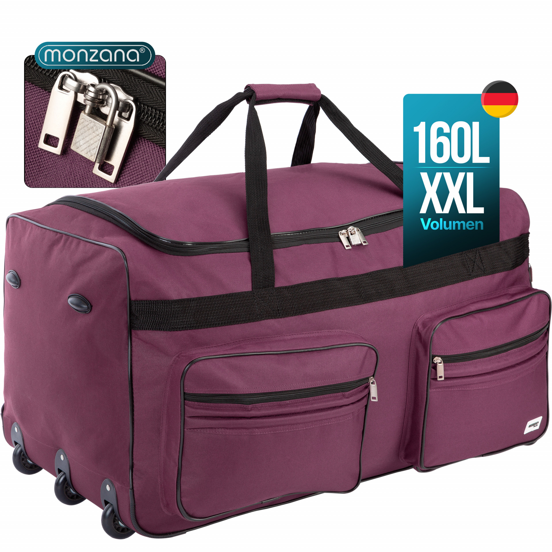 Rollenreisetasche XXL Violett 160L