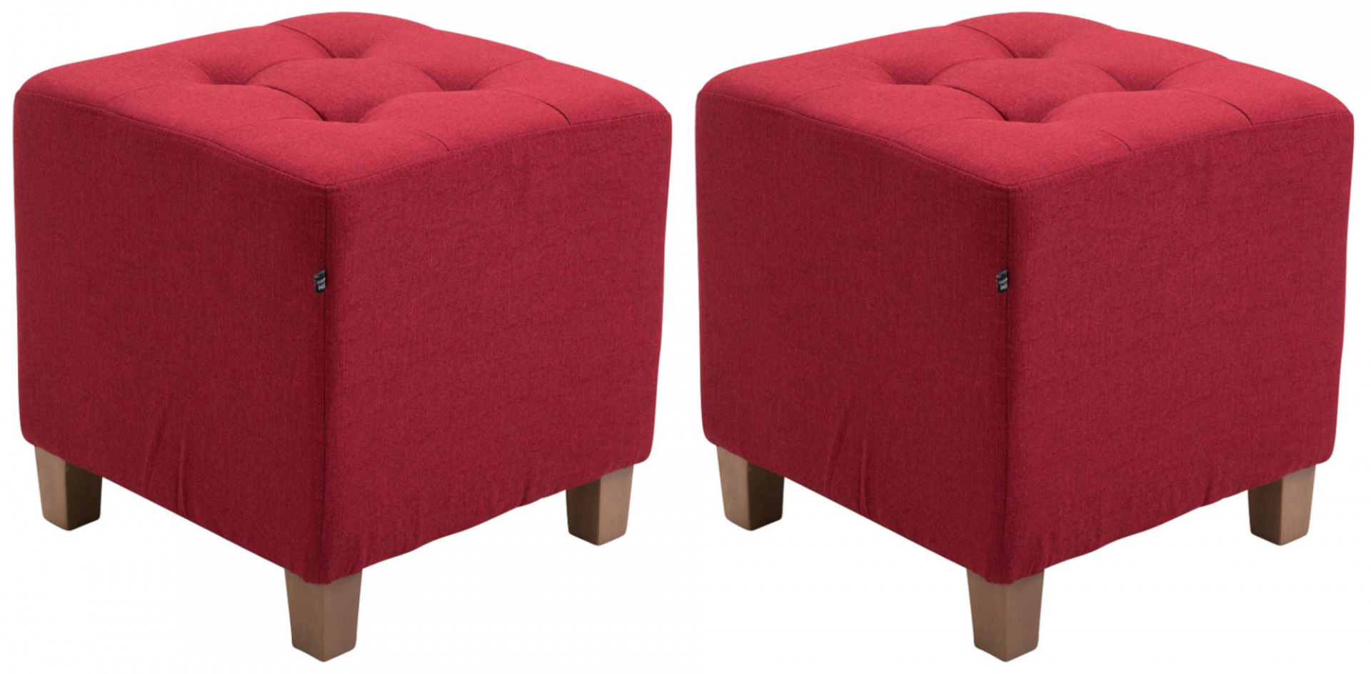 2er Set Sitzhocker Pharao, antik-hell, rot