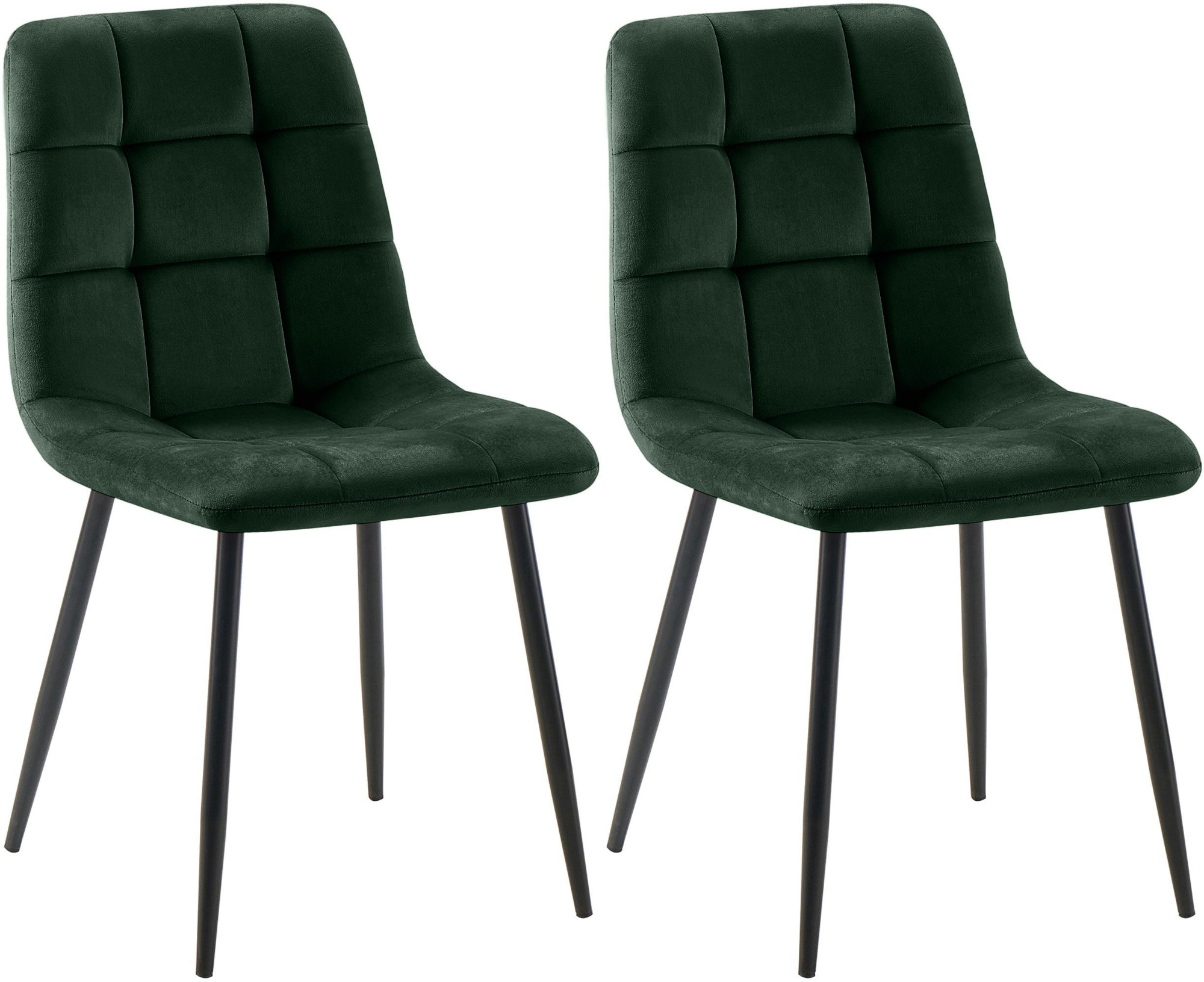 2er Set Esszimmerstuhl Tilde Samt, grün