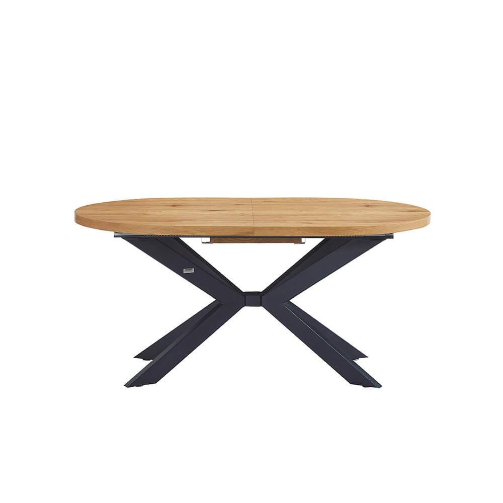 Esstisch Oval Ausziehbar AVENTI inkl. Sternfuß - 160-200 x 100 cm Light Oak