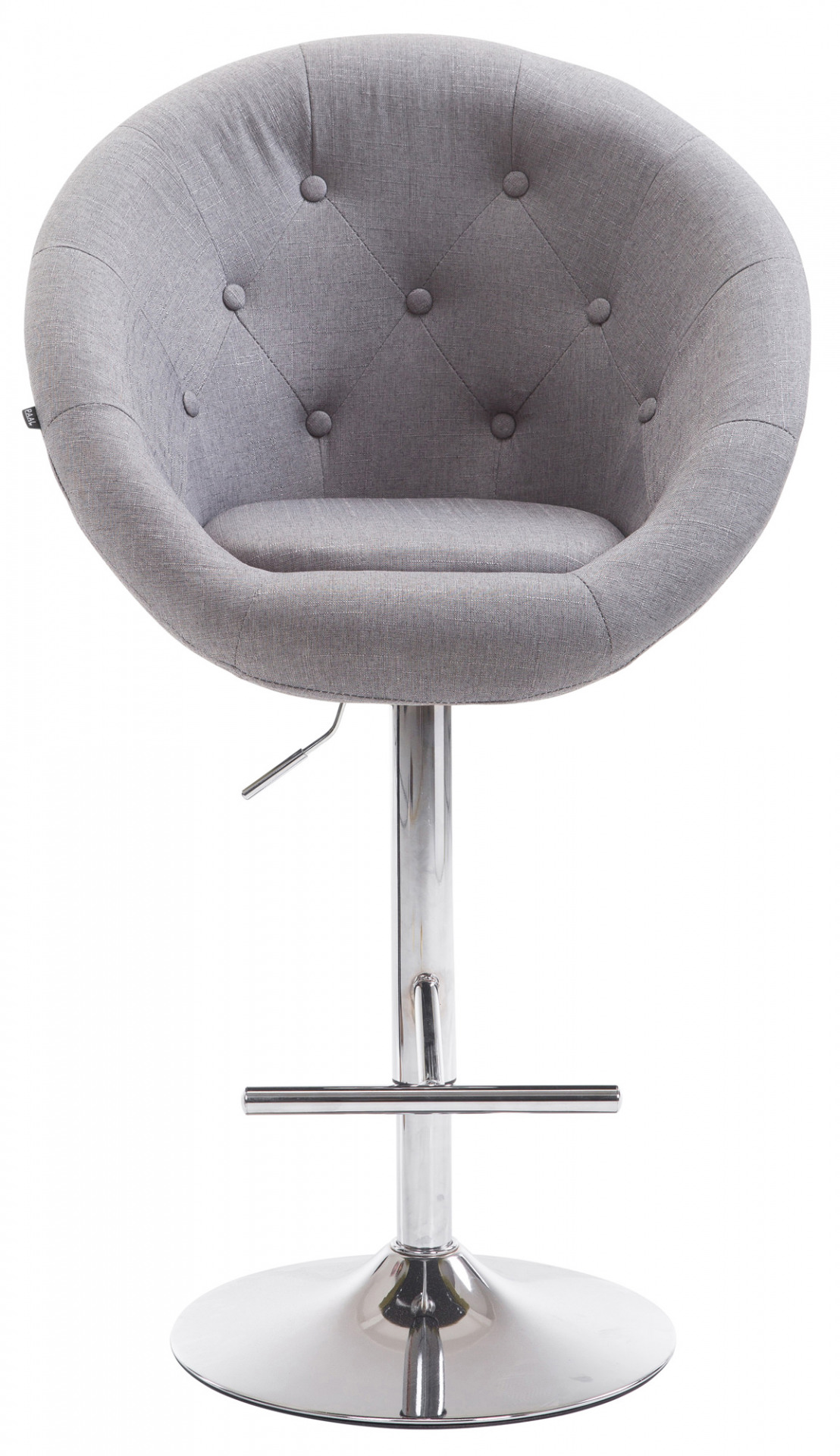 Barhocker London V2 Stoff chrom, grau
