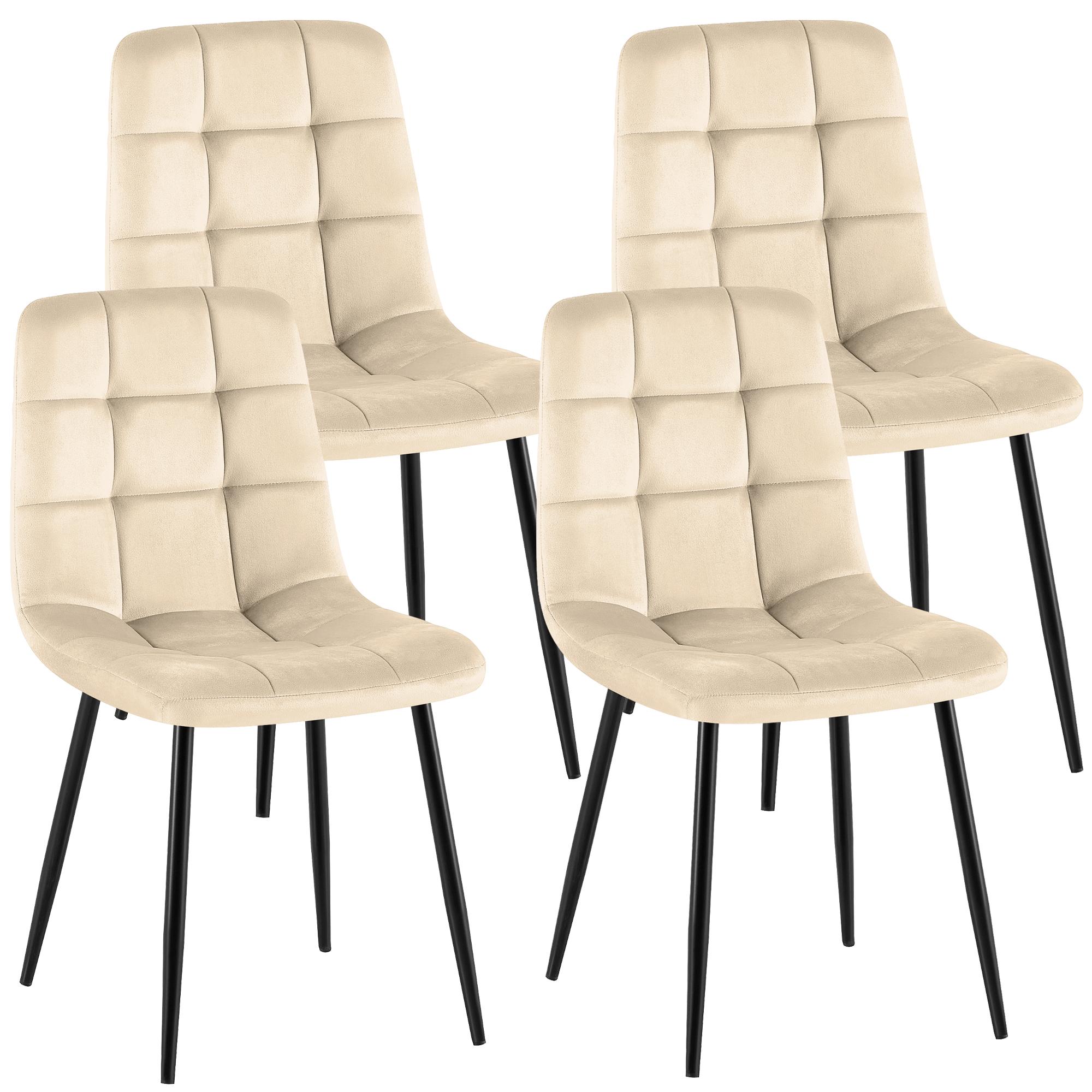 4er Set Esszimmerstühle Antibes, cremeweiß
