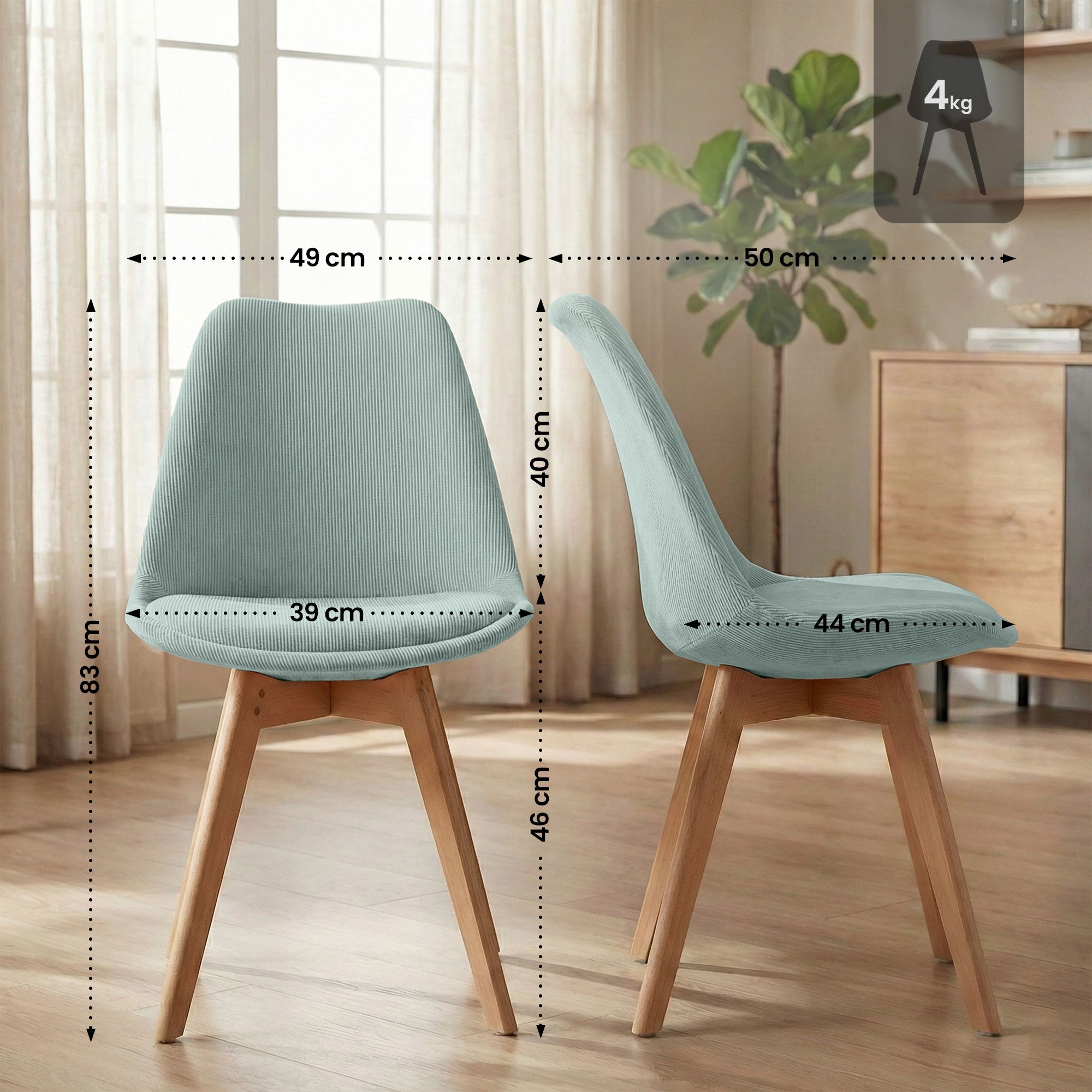 Stuhl Linares Cord, türkis