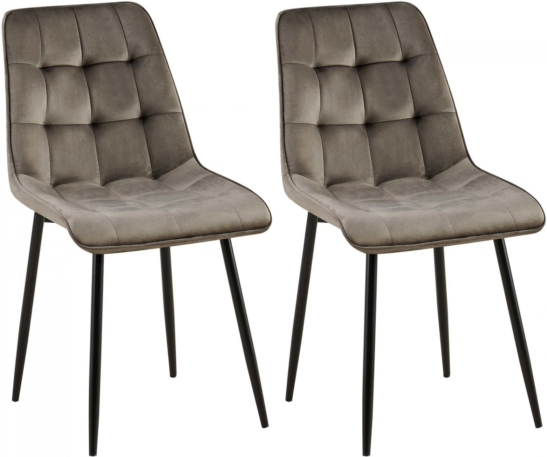 2er Set Esszimmerstuhl Gifford Samt, anthrazit