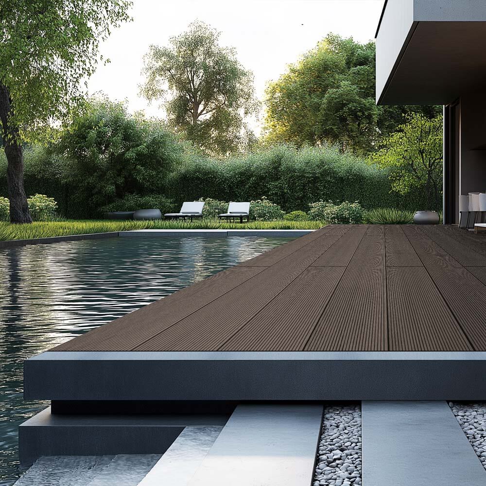 WPC Terrassendielen Komplettset (inkl. Unterkonstruktion) SAMANA - Dunkelbraun 10m²