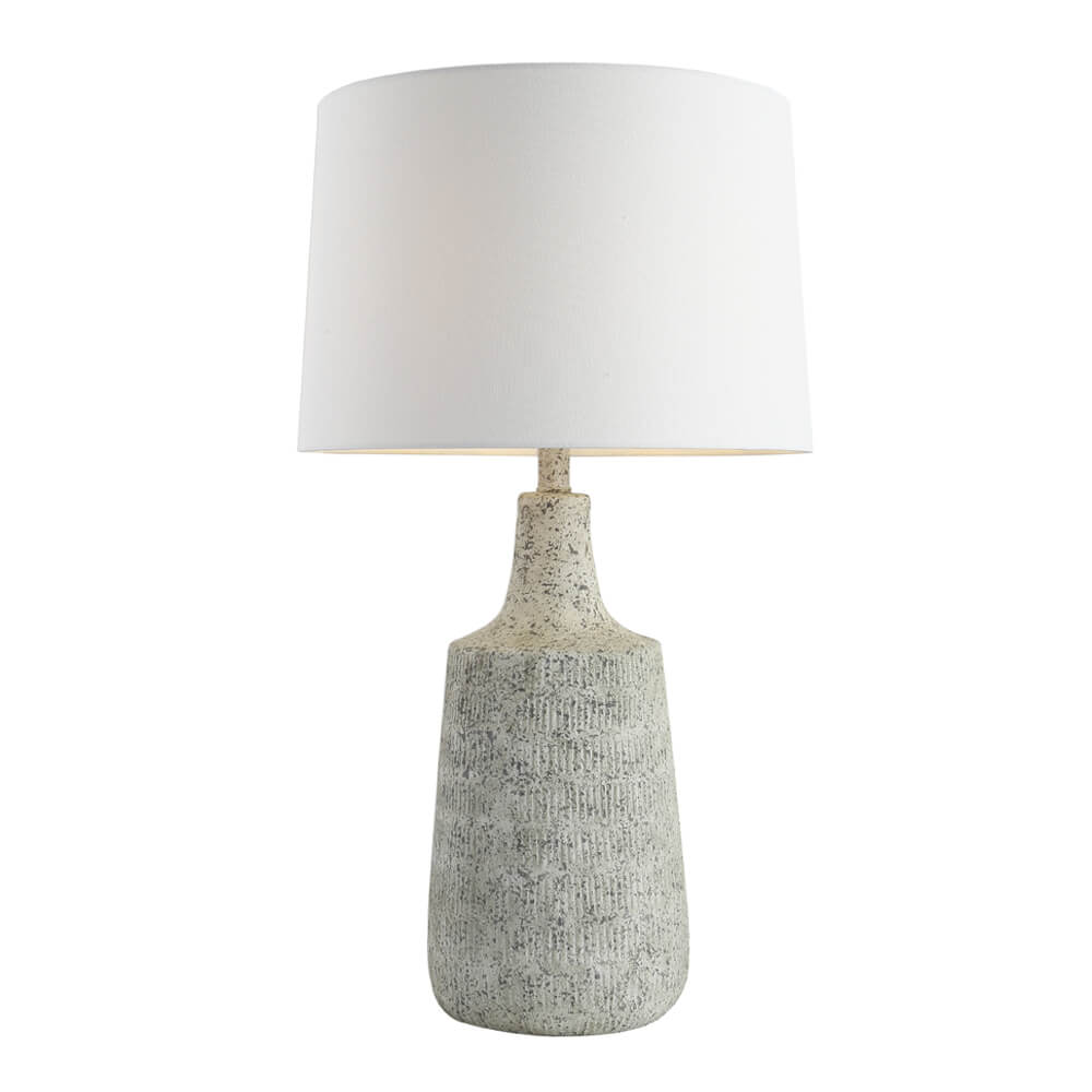 Große Tischlampe in Steinoptik CARO - Weiß