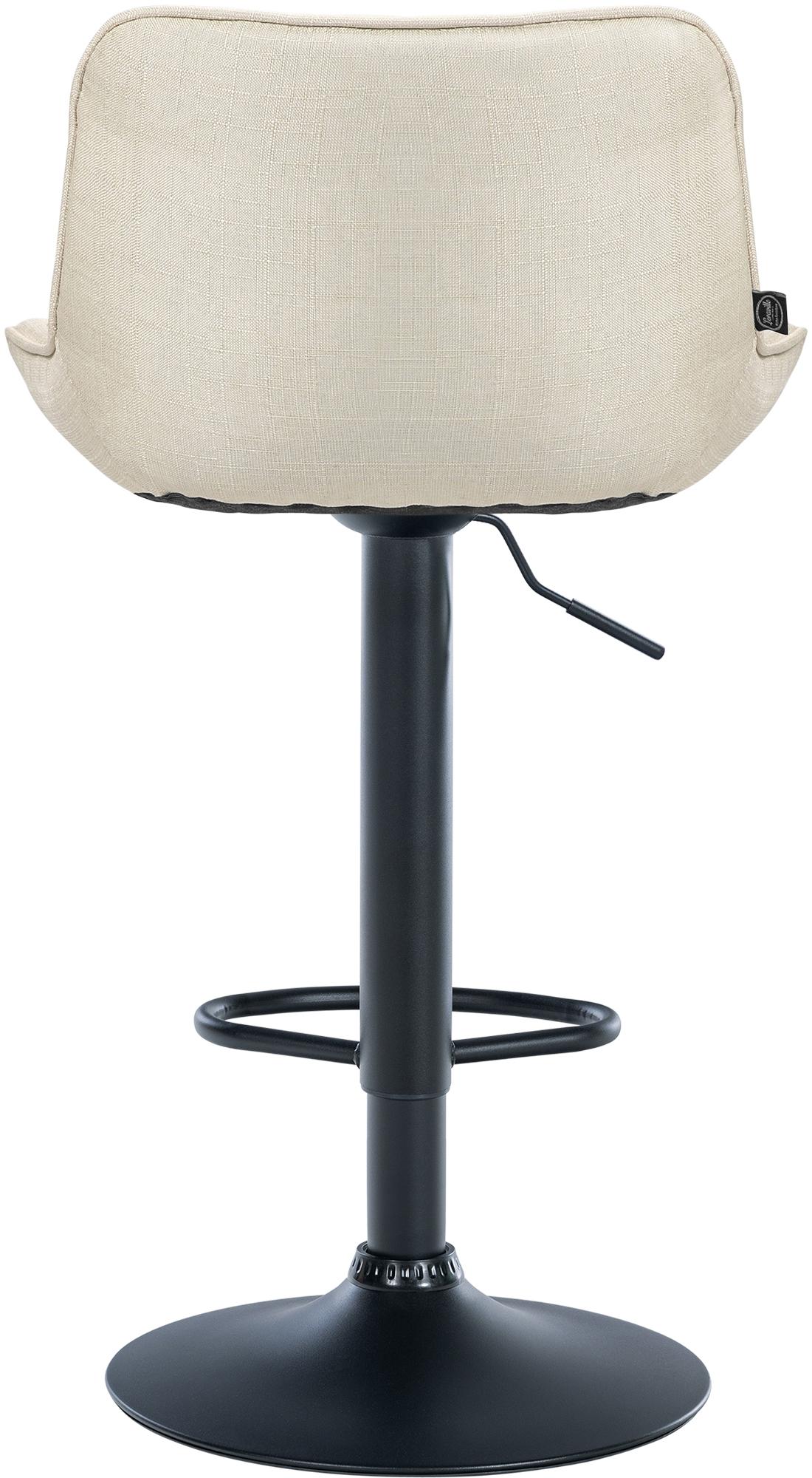 Barhocker Vonore Stoff schwarz, creme