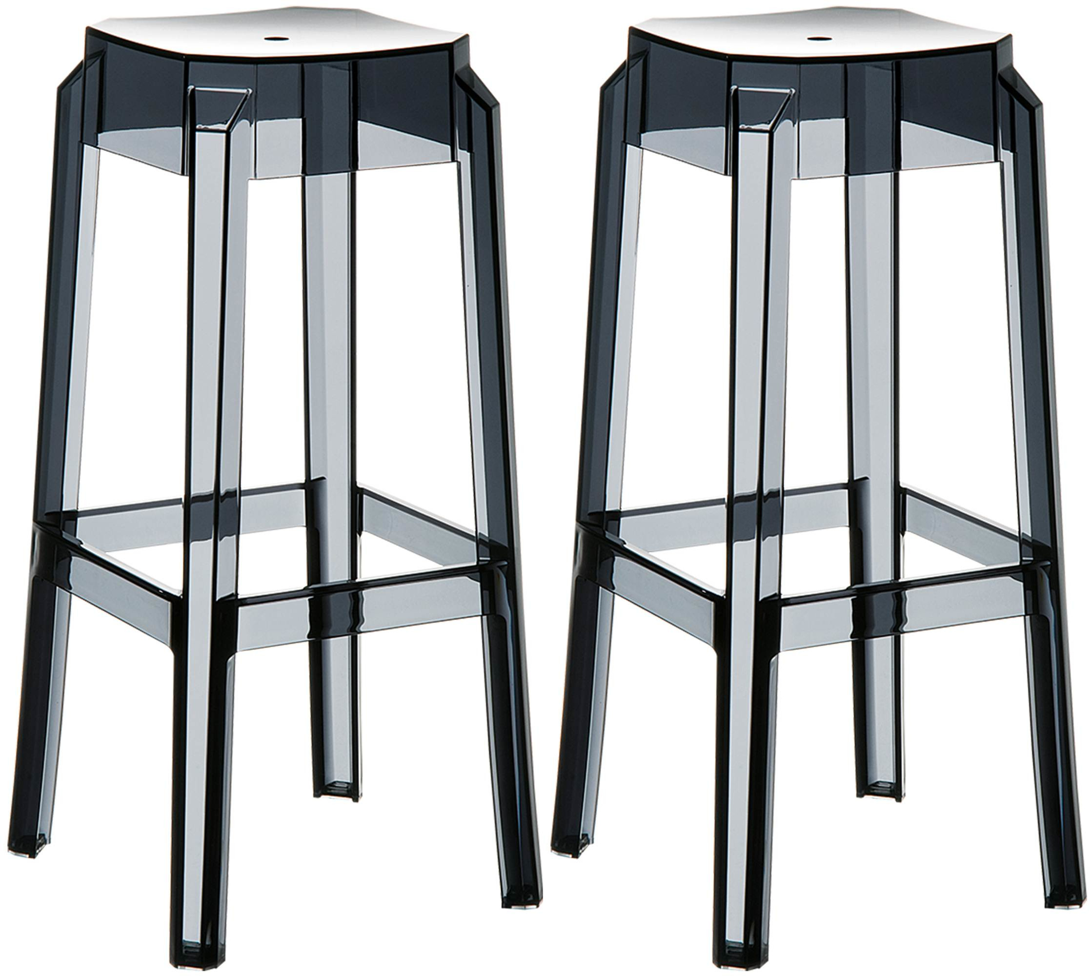 2er Set Barhocker Fox, transparent, schwarz