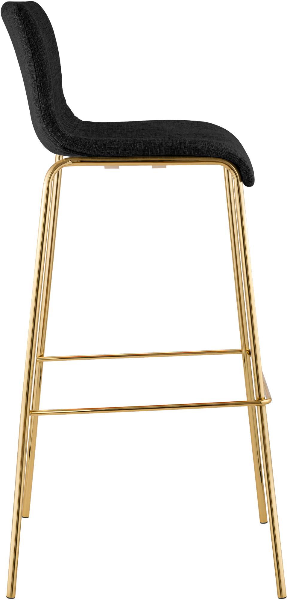 Barhocker Hoover Stoff 4-Fuß Gold, dunkelgrau