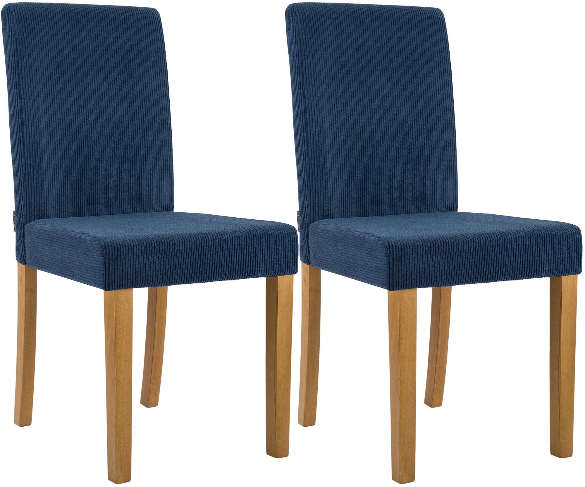 2er Set Esszimmerstuhl Ina Cord antik hell, blau