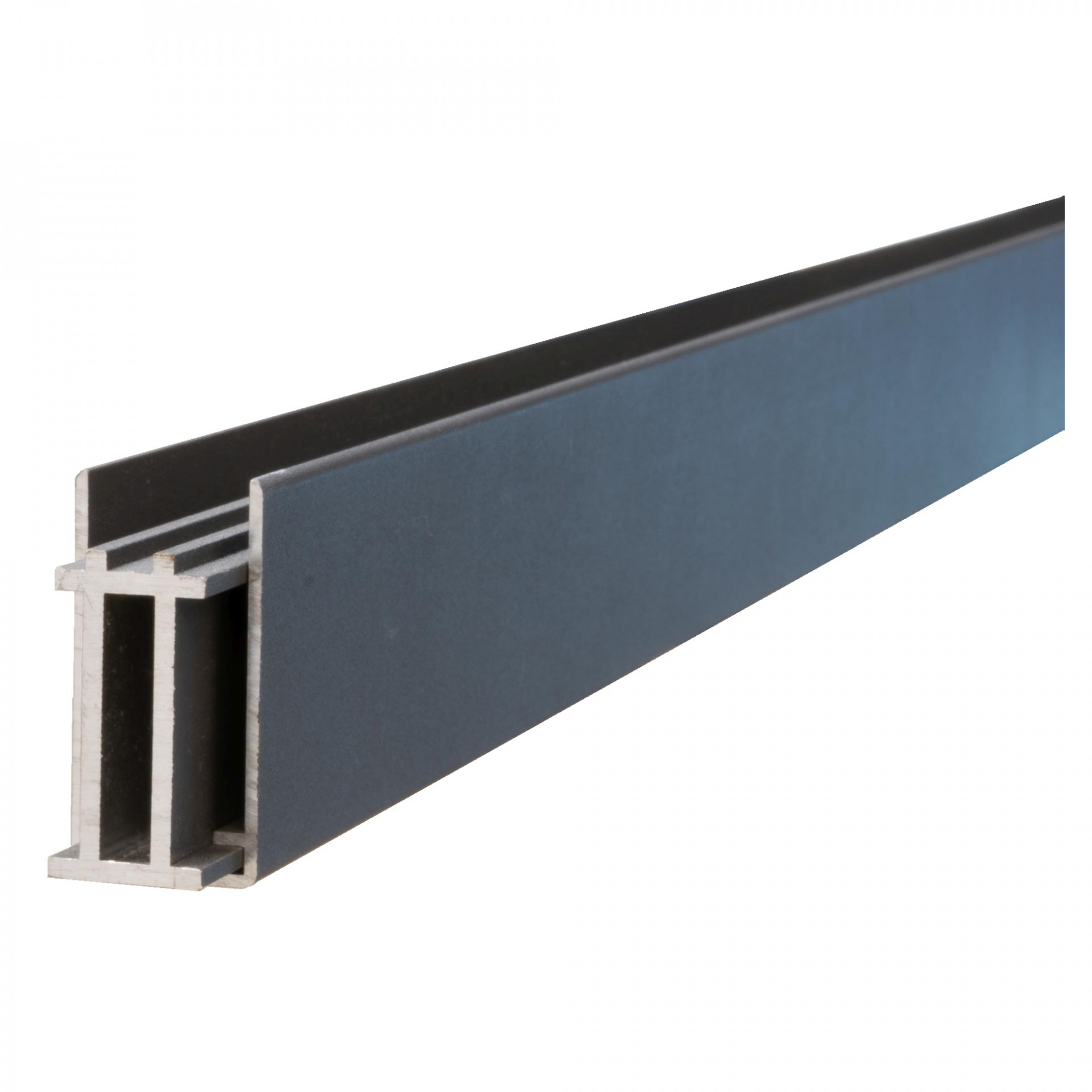 ECOSTECK-Set für Senkrechtmontage, Anthrazit, Start und Endleiste verstärkt, 50/50 x 24 x 1655 mm, Aluminium