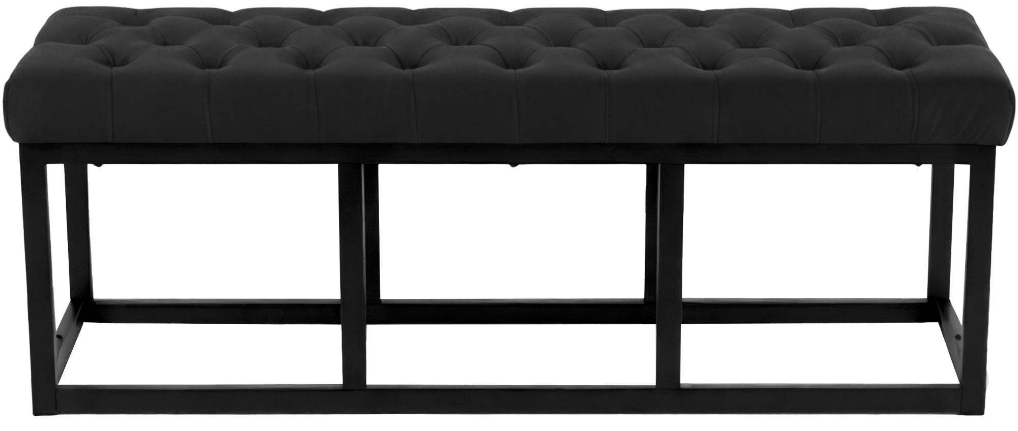 Sitzbank Polson Samt Schwarz 120 cm, schwarz