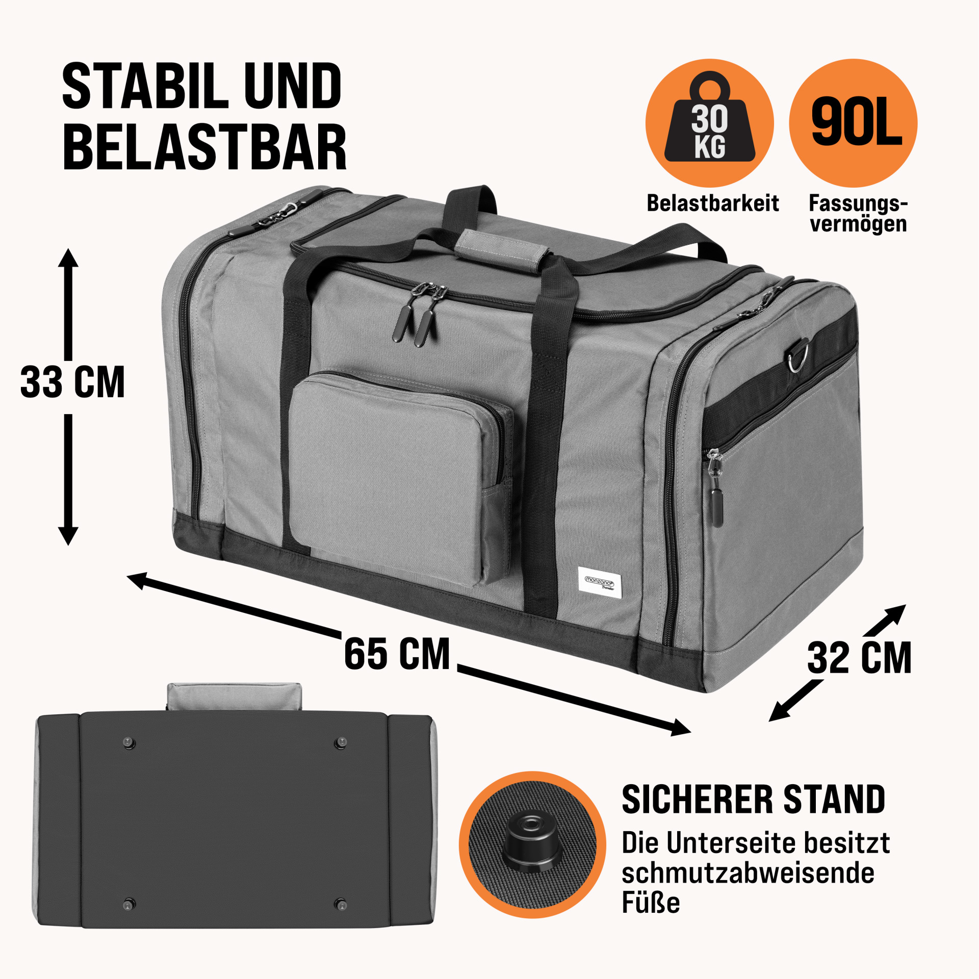 Reisetasche Anthrazit 90L