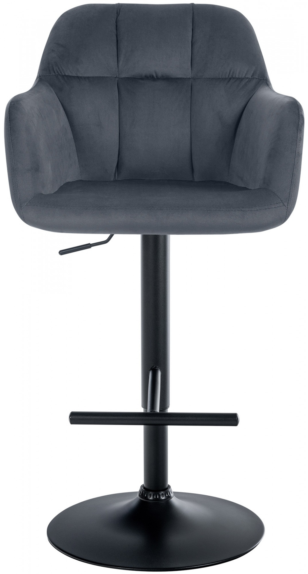 Barhocker Natoma Samt schwarz, dunkelgrau