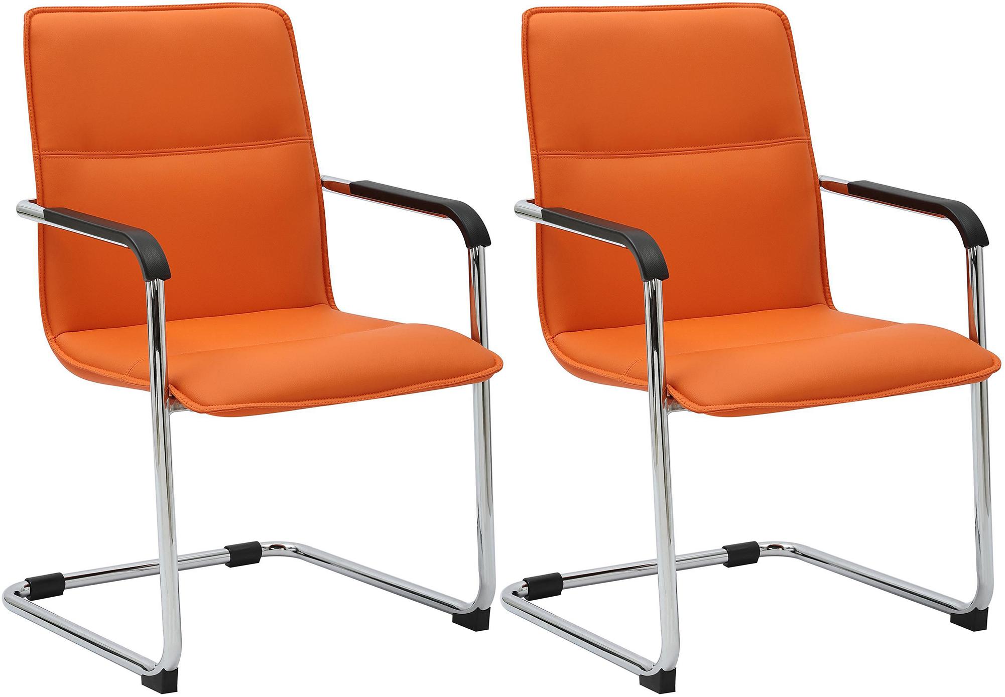 2er Set Besucherstuhl Seattle, orange