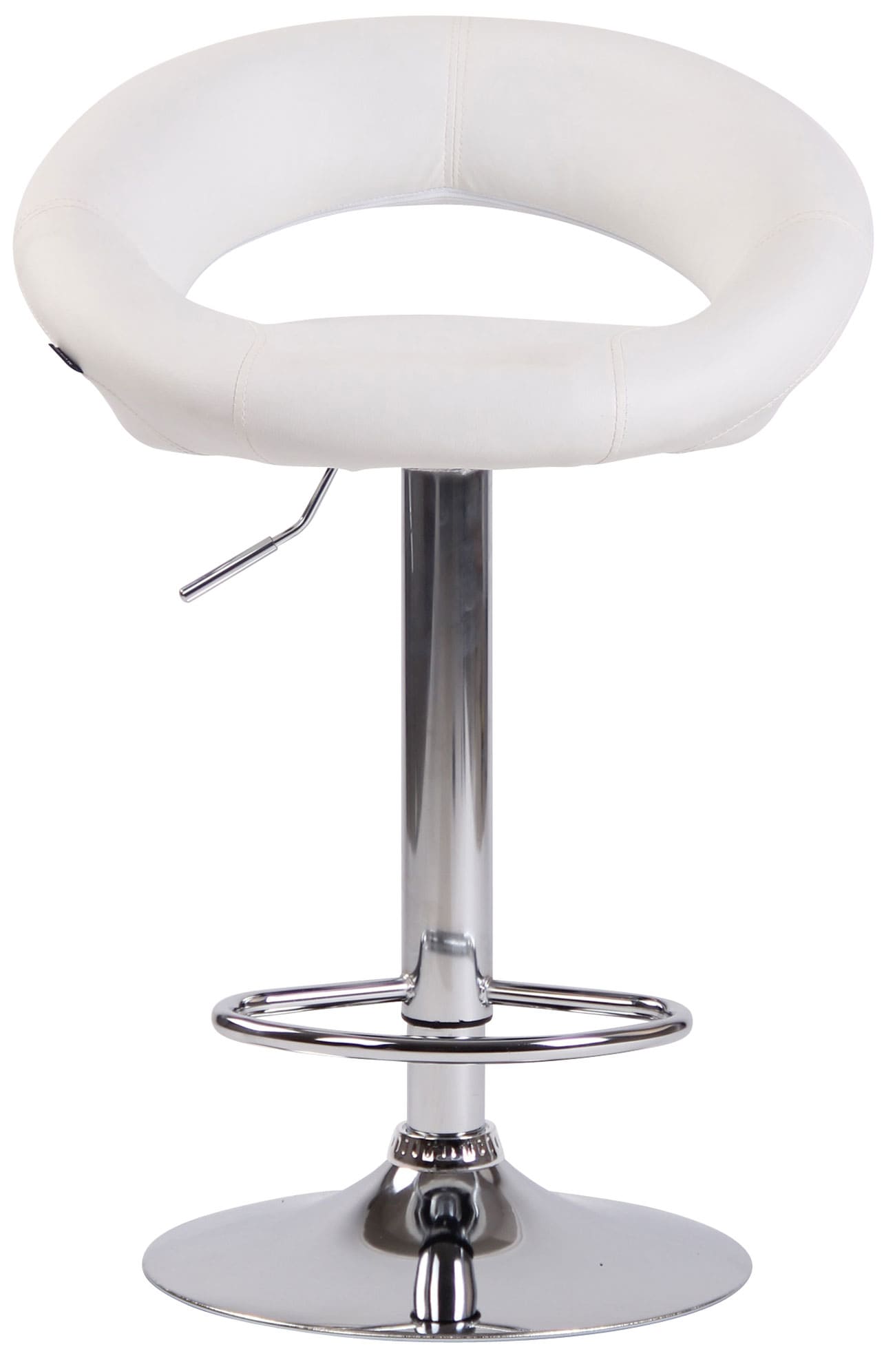 2er Set Barhocker Olinda Kunstleder chrom, weiß