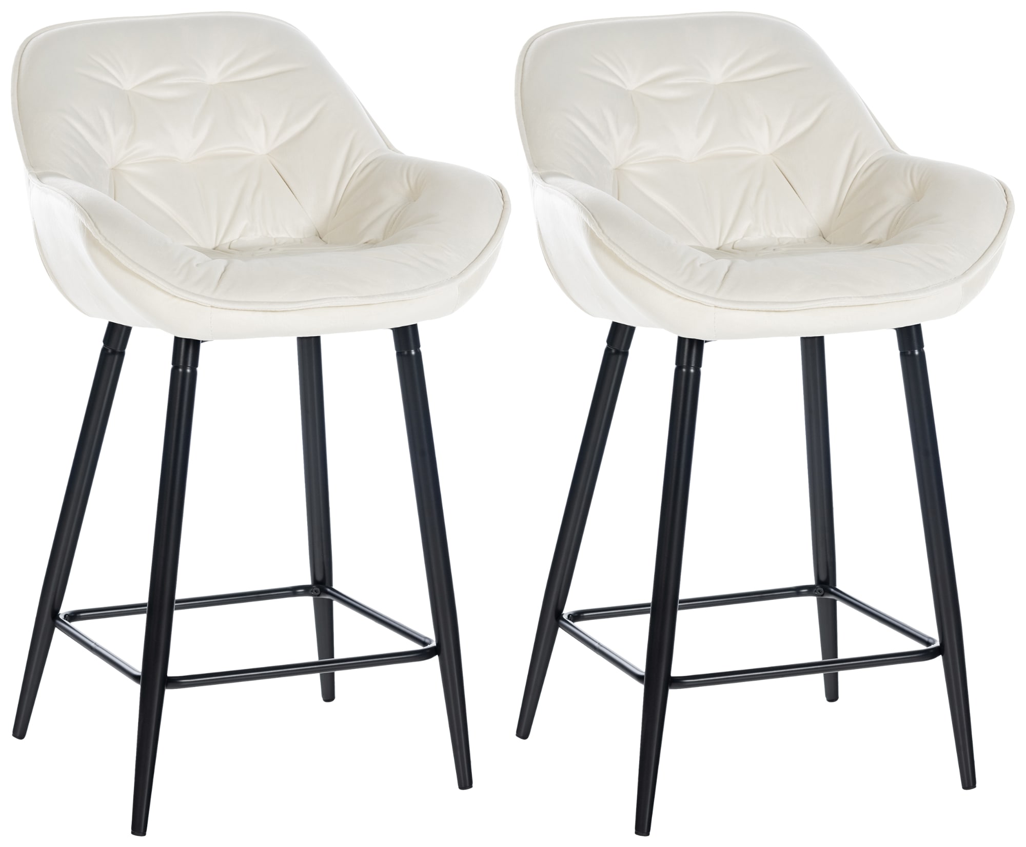 2er Set Barhocker Gibson Samt, creme