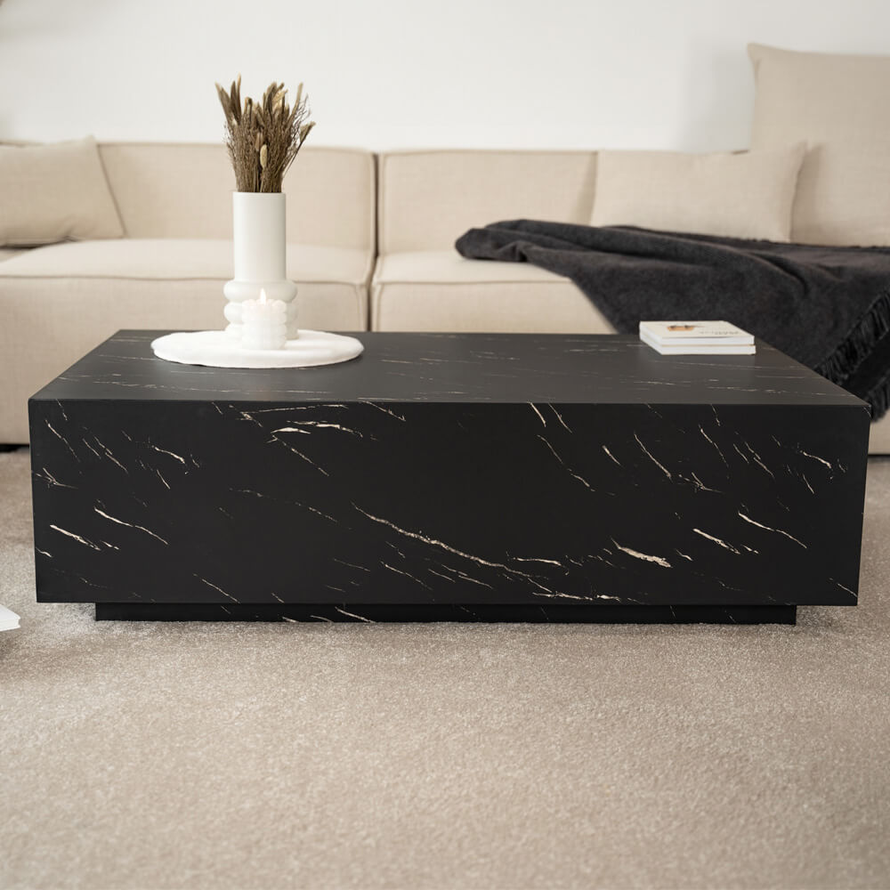 Couchtisch Marmor AMIRI XXL - 120 x 80 cm Schwarz