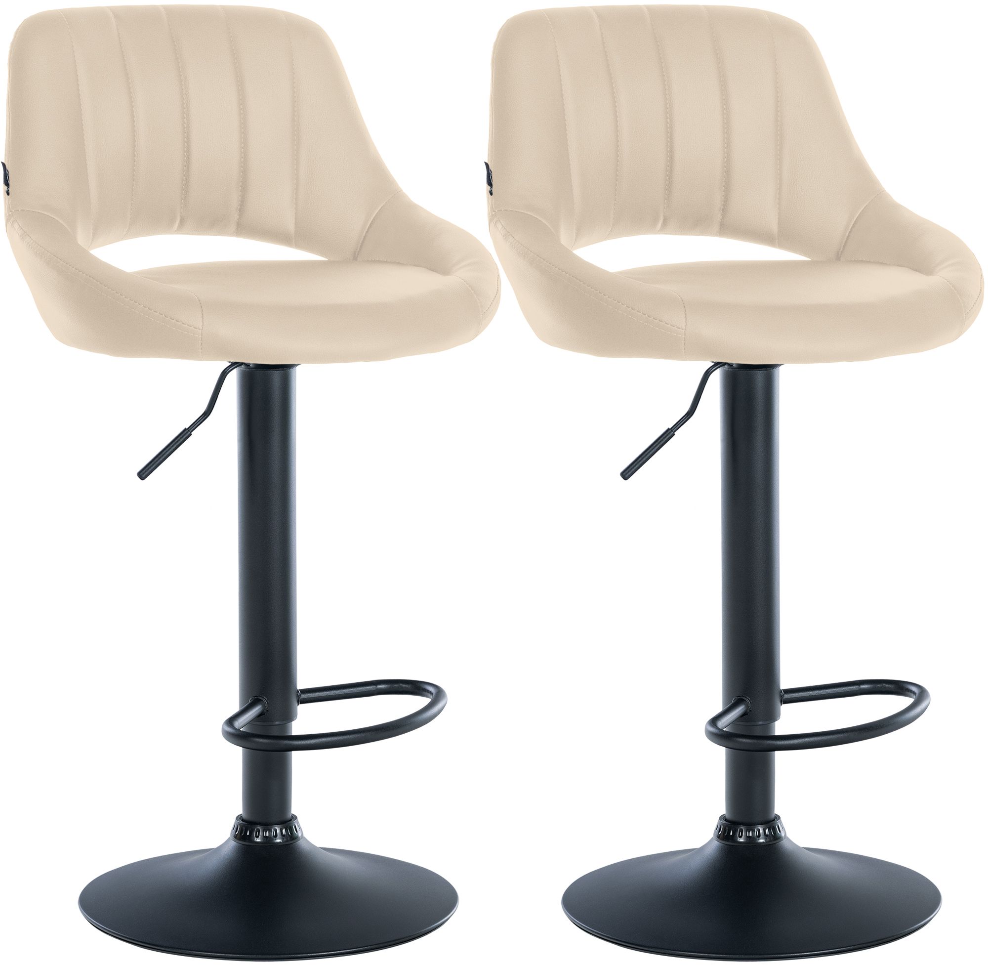 2er Set Barhocker Milet Kunstleder B, creme