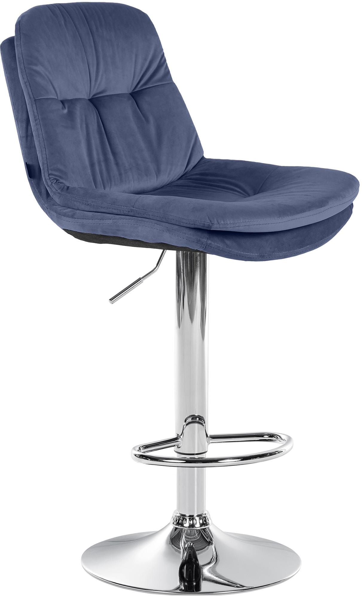 Barhocker Laurel Samt chrom, blau