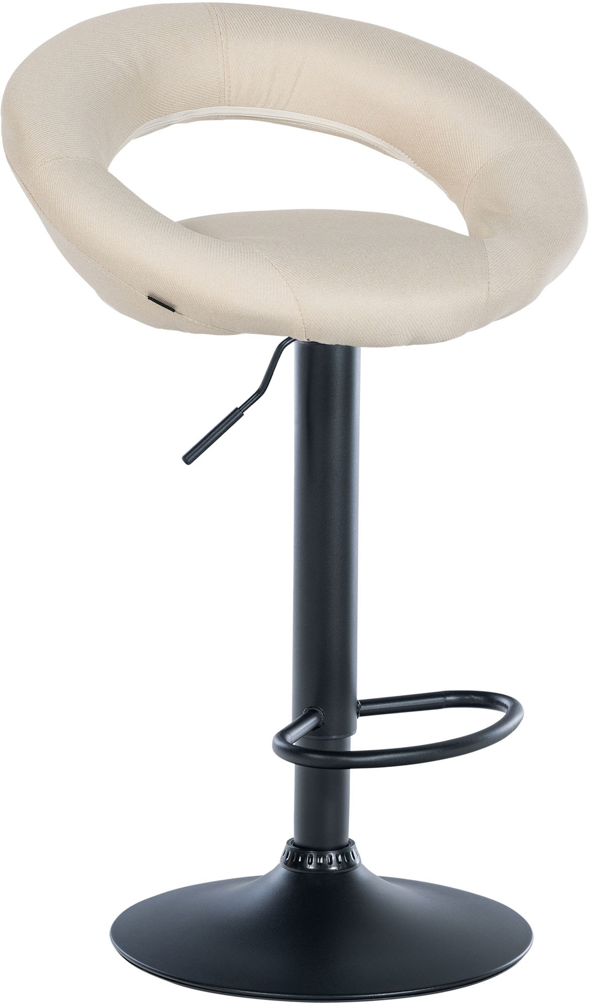 Barhocker Olinda Stoff schwarz, creme