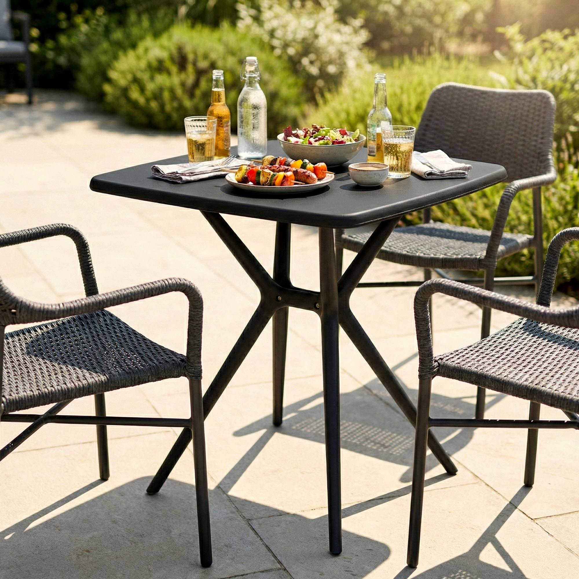Tisch Becky eckig 72 x 72 cm, schwarz