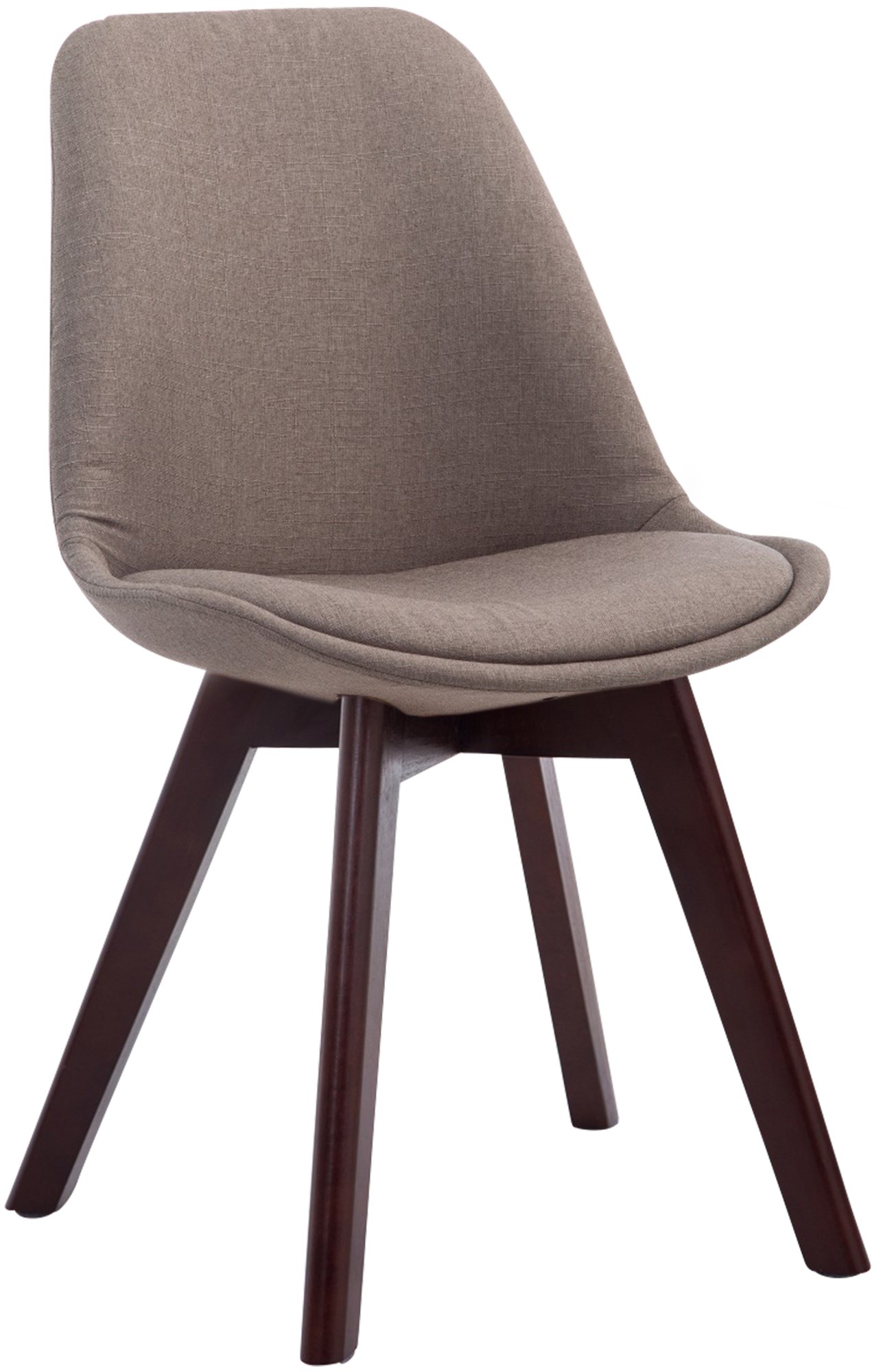 Besucherstuhl Borneo V2 Walnuss Stoff, taupe