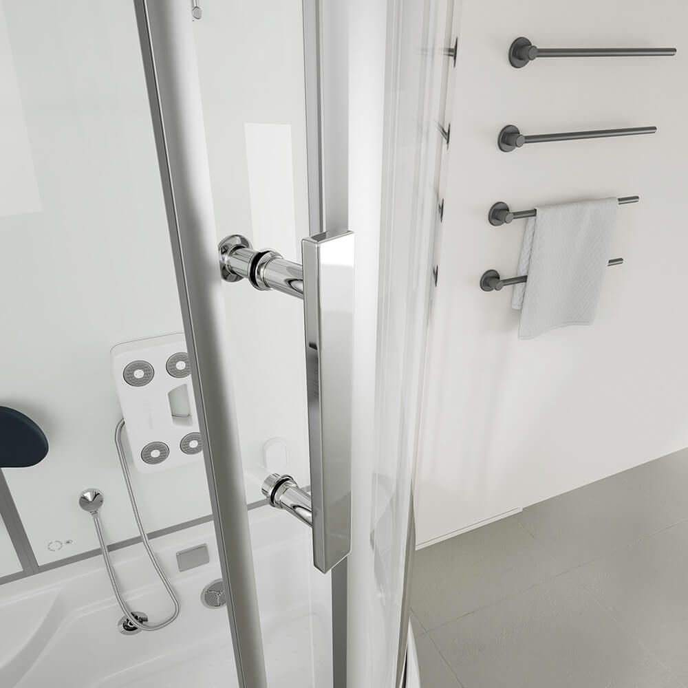 Dampfdusche mit Whirlpool ALLIN 4IN1 - 170 x 90 Weiß Rechts