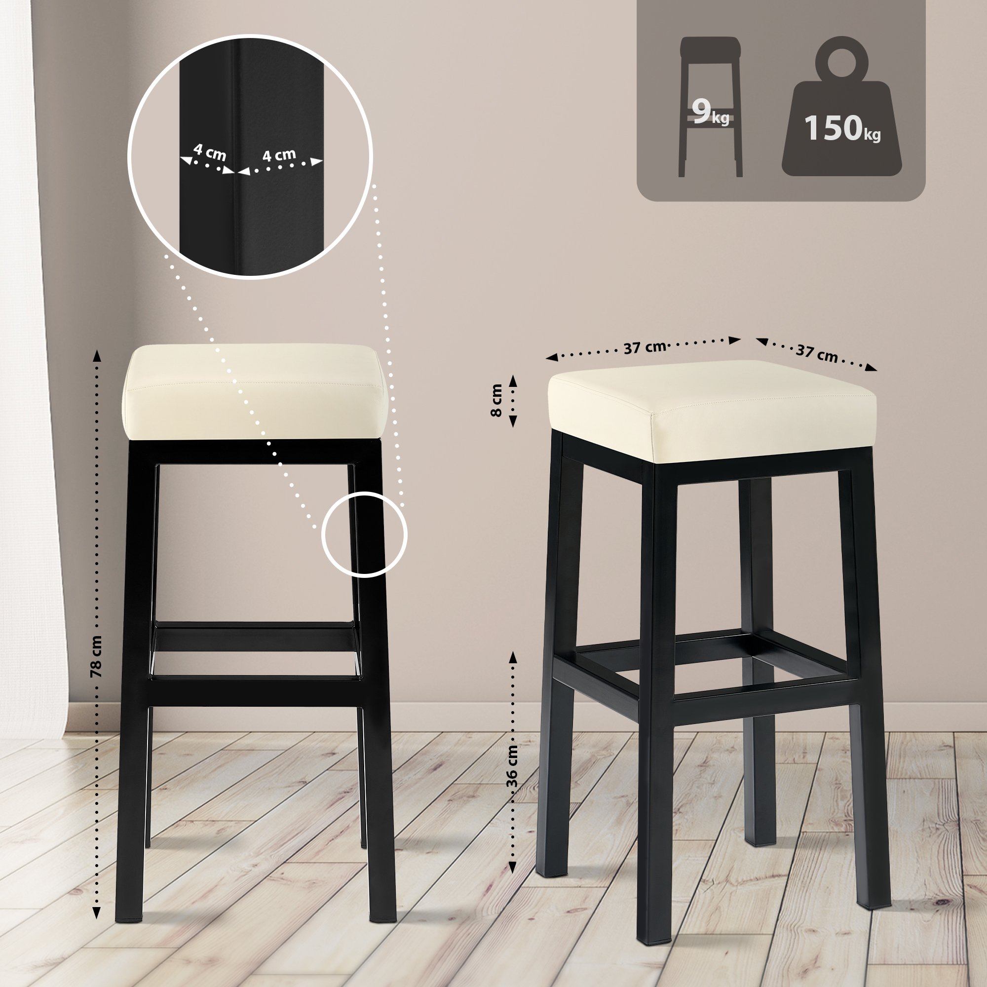 Barhocker Taylor B80, creme