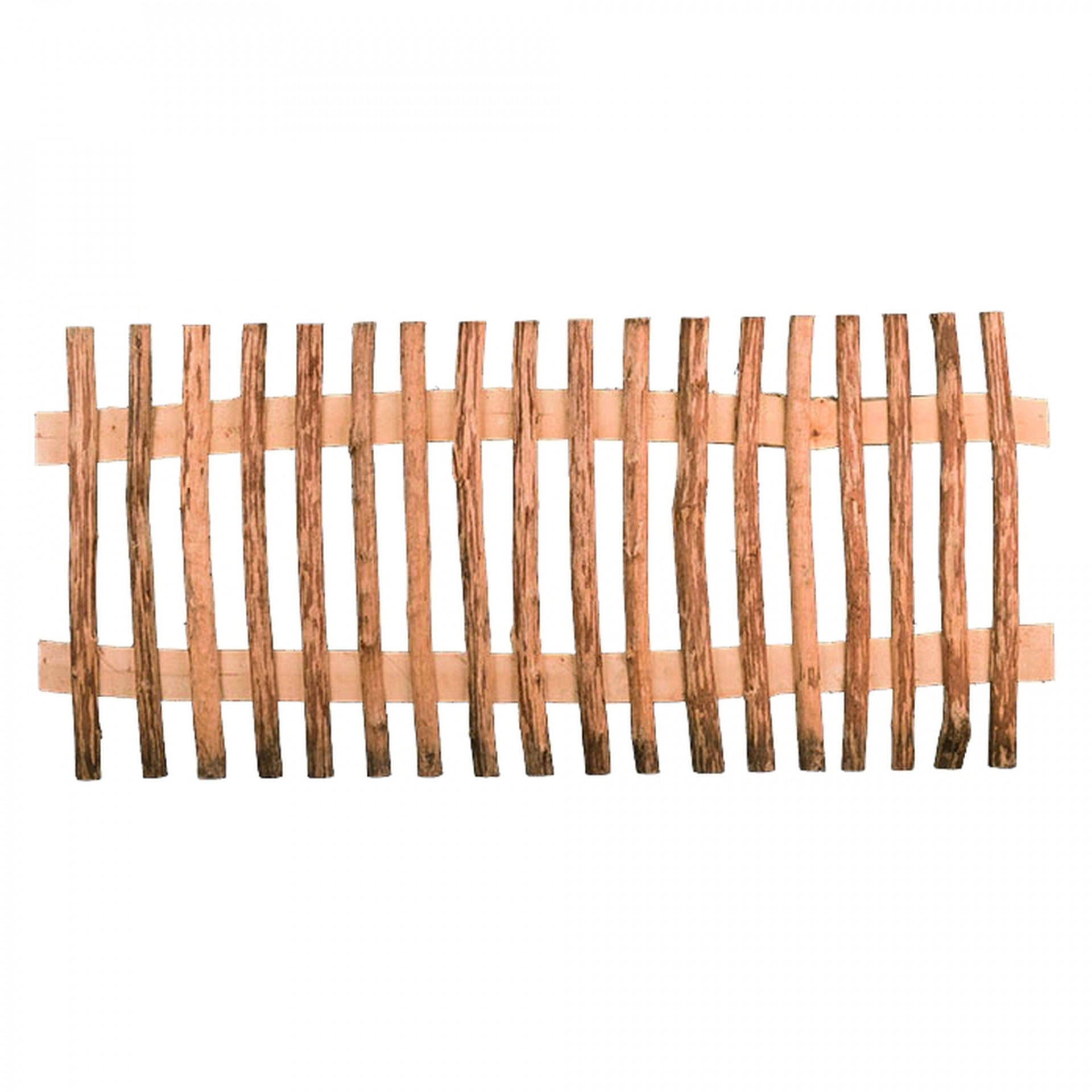 MARRE-Lattenzaun Haselnuss, 180 x 80 cm, Lattenabstand 6 cm, Querriegel halbrund