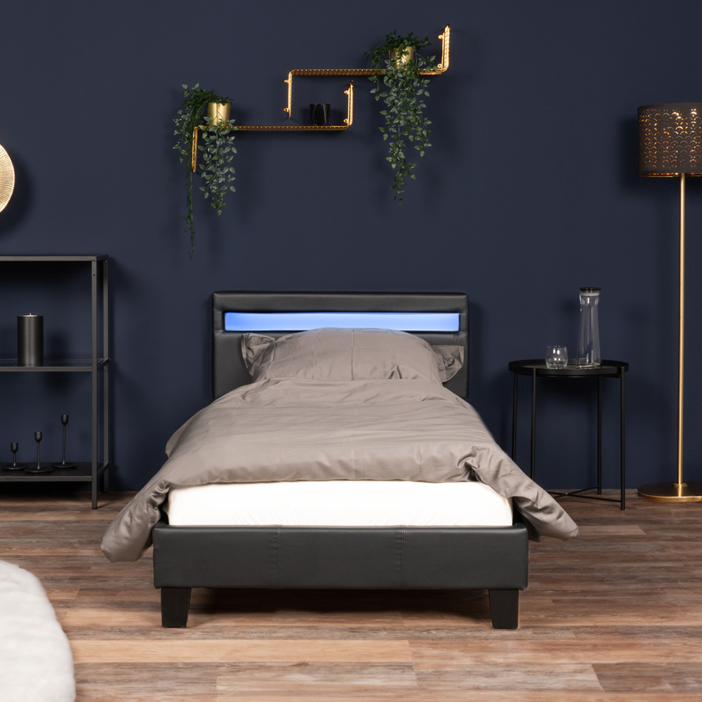 LED Bett ASTRO - 90 x 200 cm Schwarz