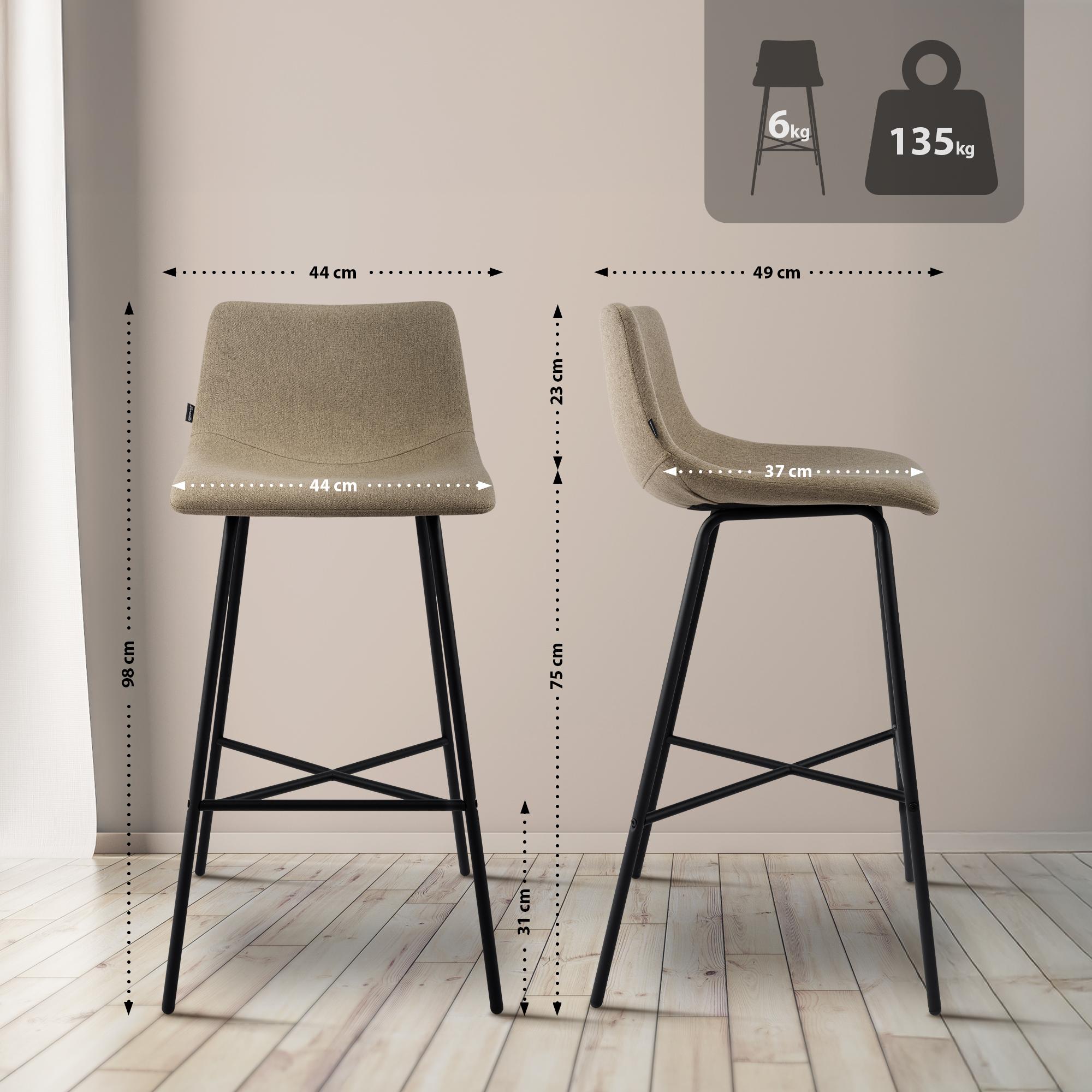 Barhocker Altona Stoff, taupe