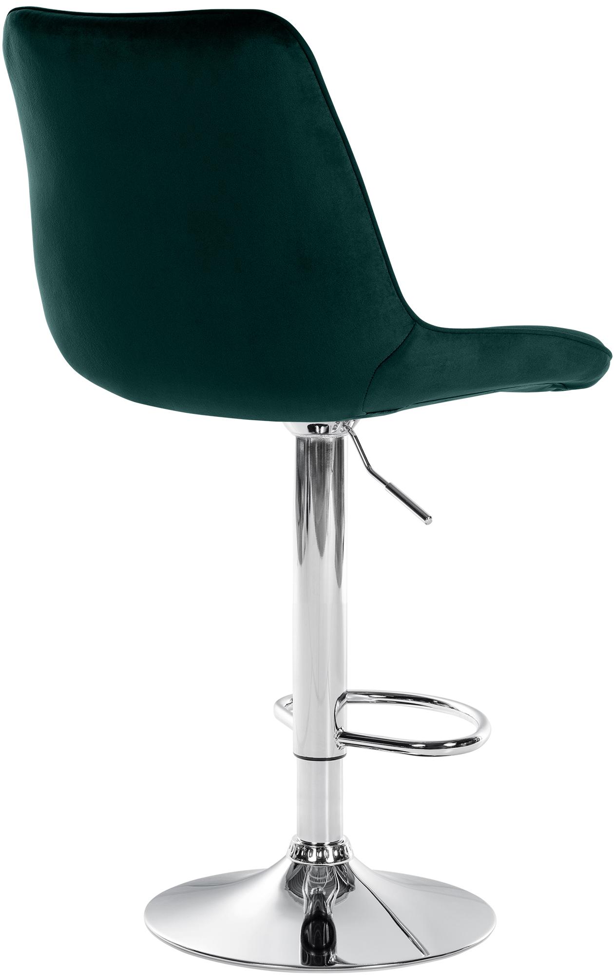 Barhocker Toni Samt chrom, grün