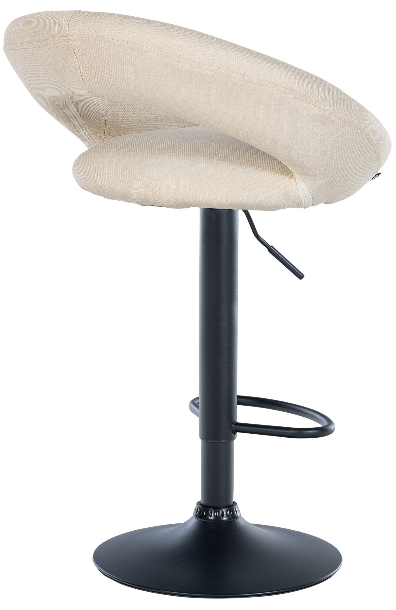 Barhocker Olinda Stoff schwarz, creme