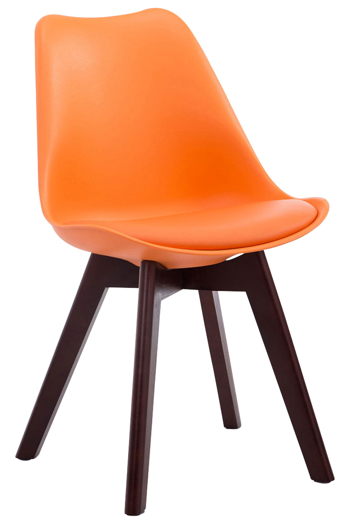 Besucherstuhl Borneo V2 Walnuss Kunstleder, orange
