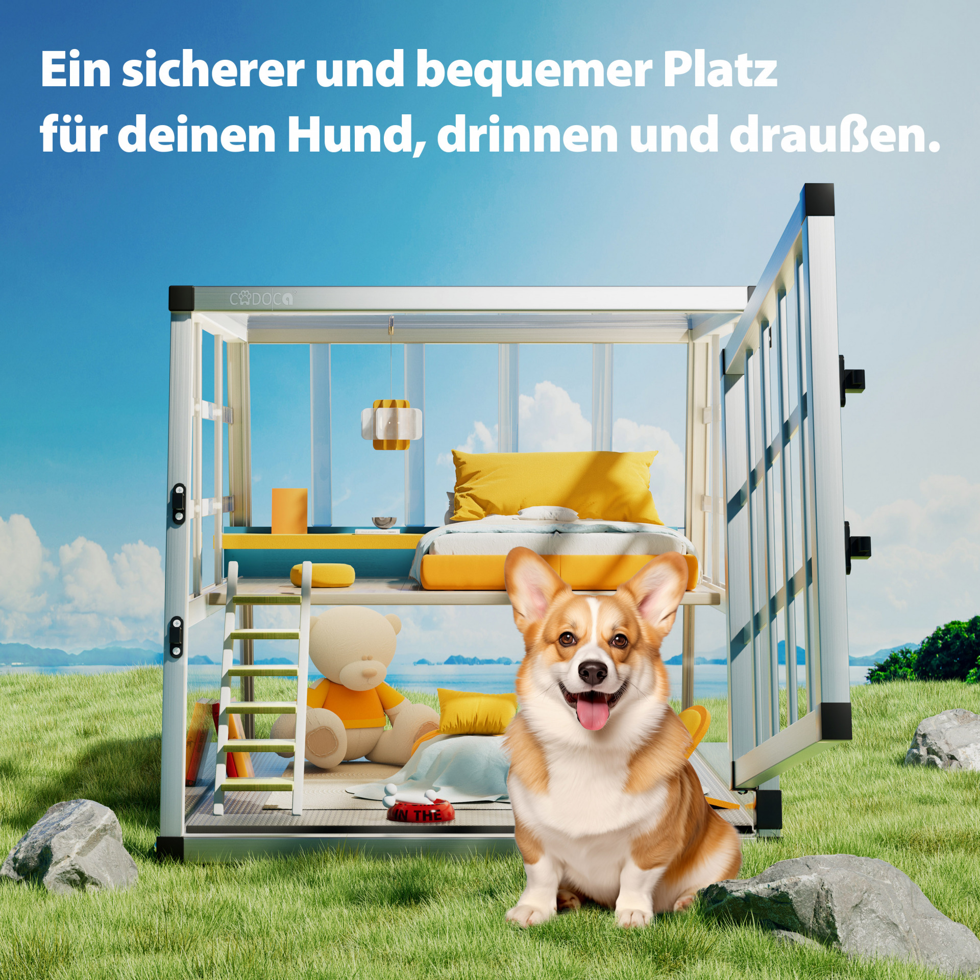 Hundetransportbox M Alu 70x54x51cm