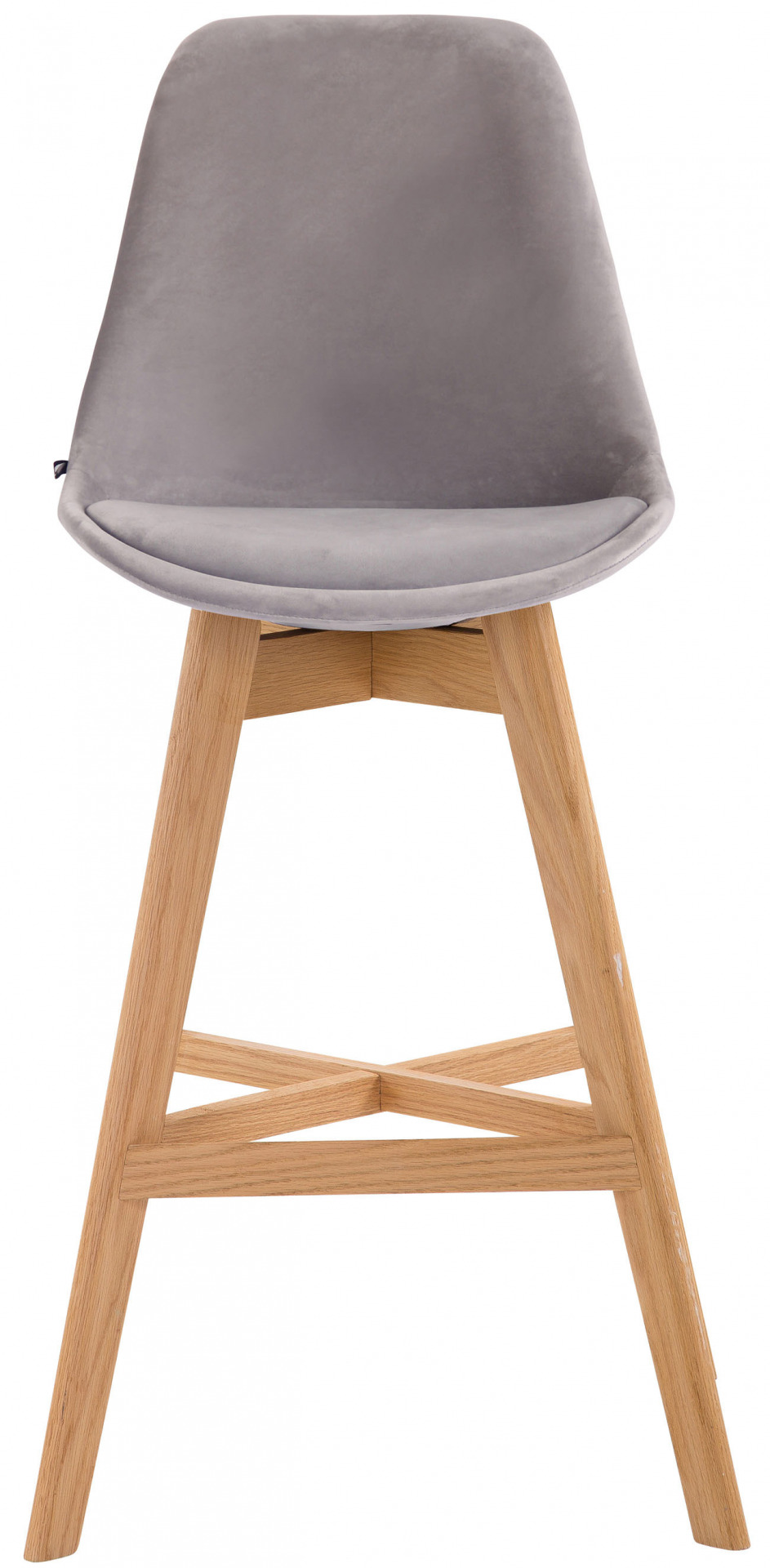 2er Set Barhocker Cannes Samt natura, grau