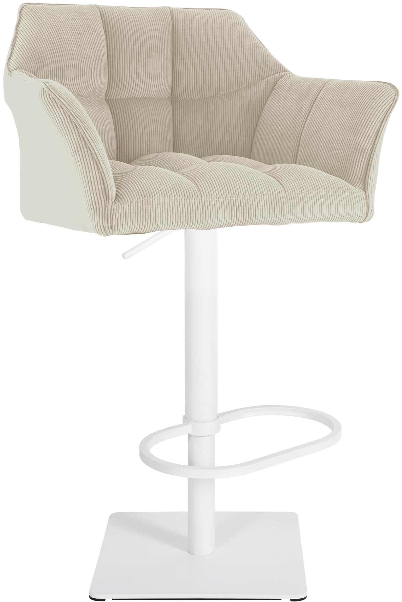 Barhocker Damaso W Cord, creme