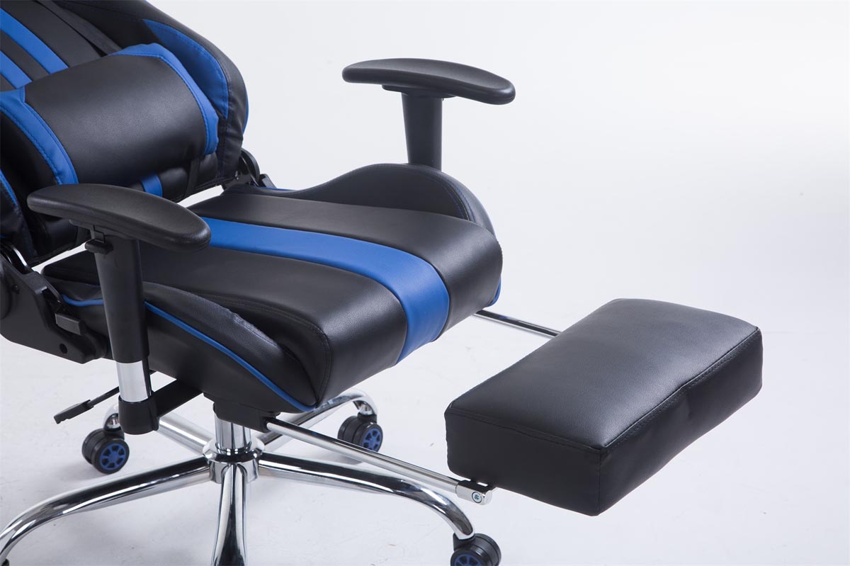 Racing Bürostuhl Limit V2 Kunstleder mit Fußablage, schwarz/blau