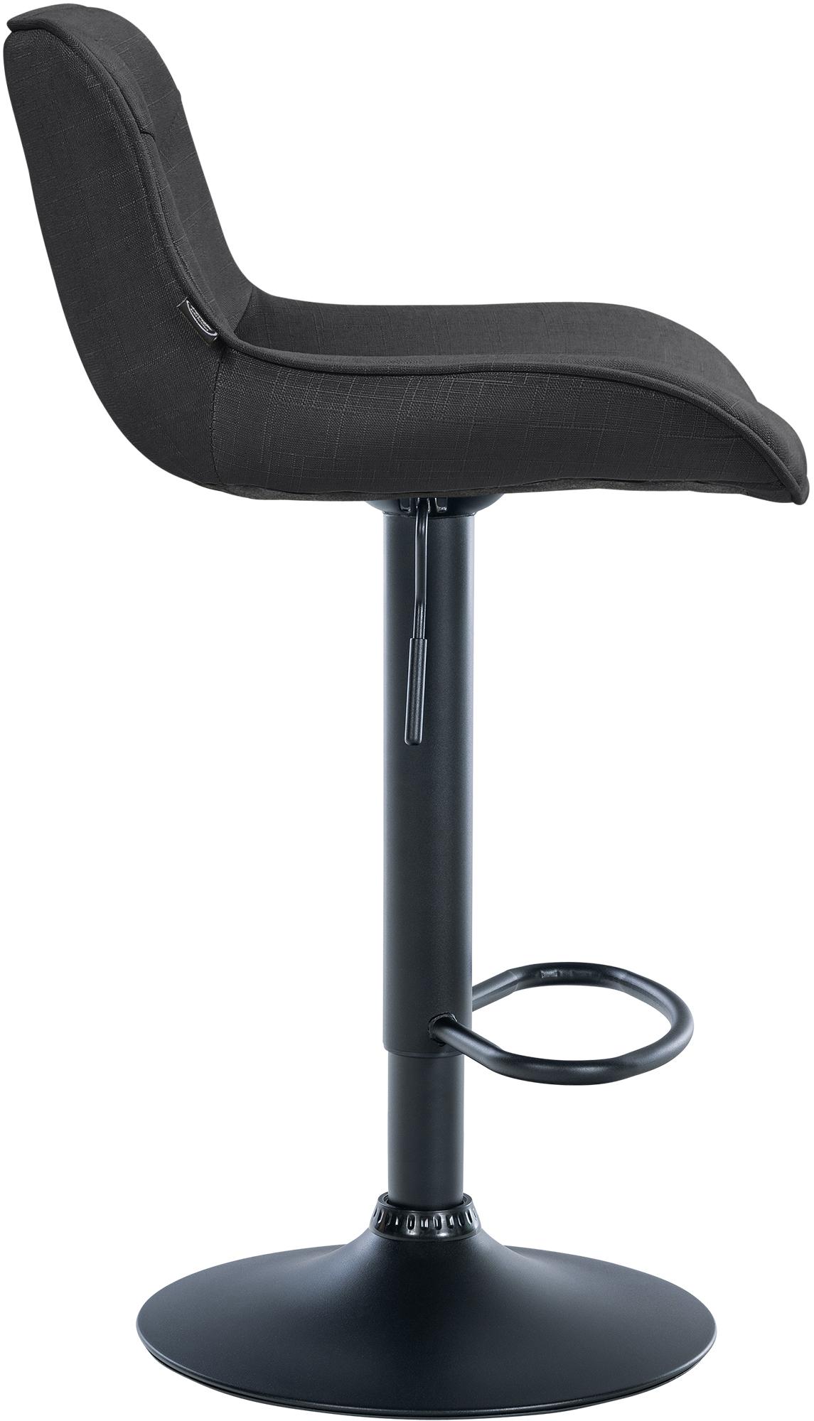 Barhocker Vonore Stoff schwarz, dunkelgrau